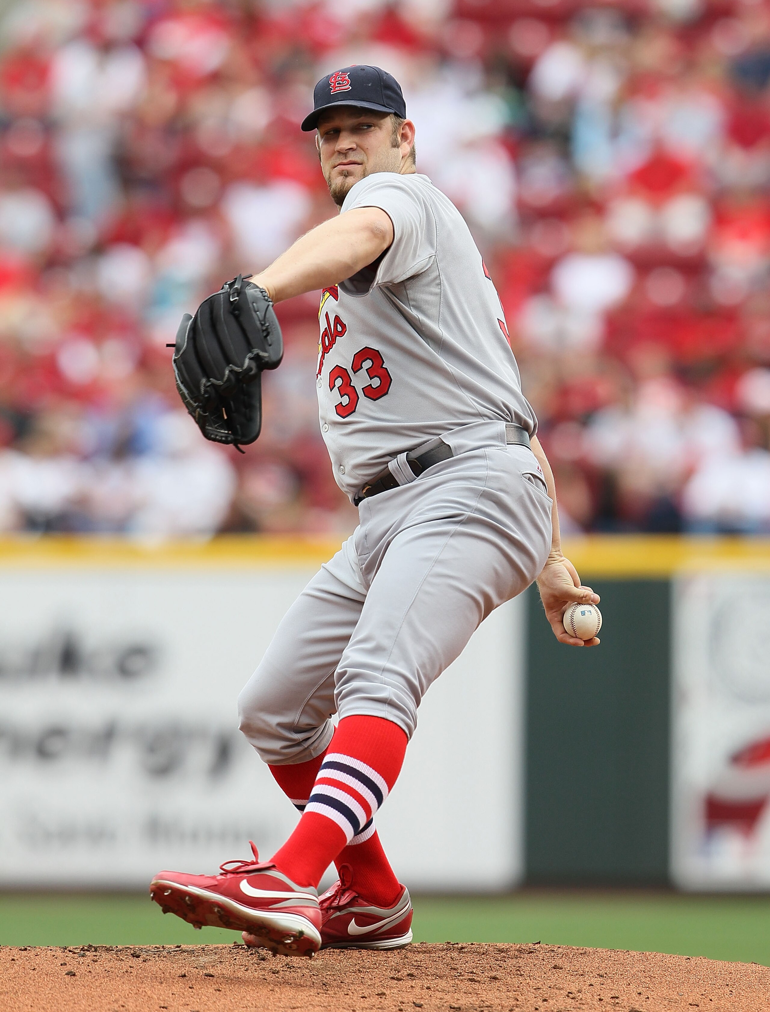 CINCINNATI - MAY 16: Brad Penny #33 of the St. Louis Cardinals throws a pitch during the game against the Cincinnati Reds at Great American Ball Park on May 16, 2010 in Cincinnati, Ohio. (Photo by Andy Lyons/Getty Images) CINCINNATI - MAY 16: Brad Penny #33 of the St. Louis Cardinals throws a pitch during the game against the Cincinnati Reds at Great American Ball Park on May 16, 2010 in Cincinnati, Ohio. (Photo by Andy Lyons/Getty Images)