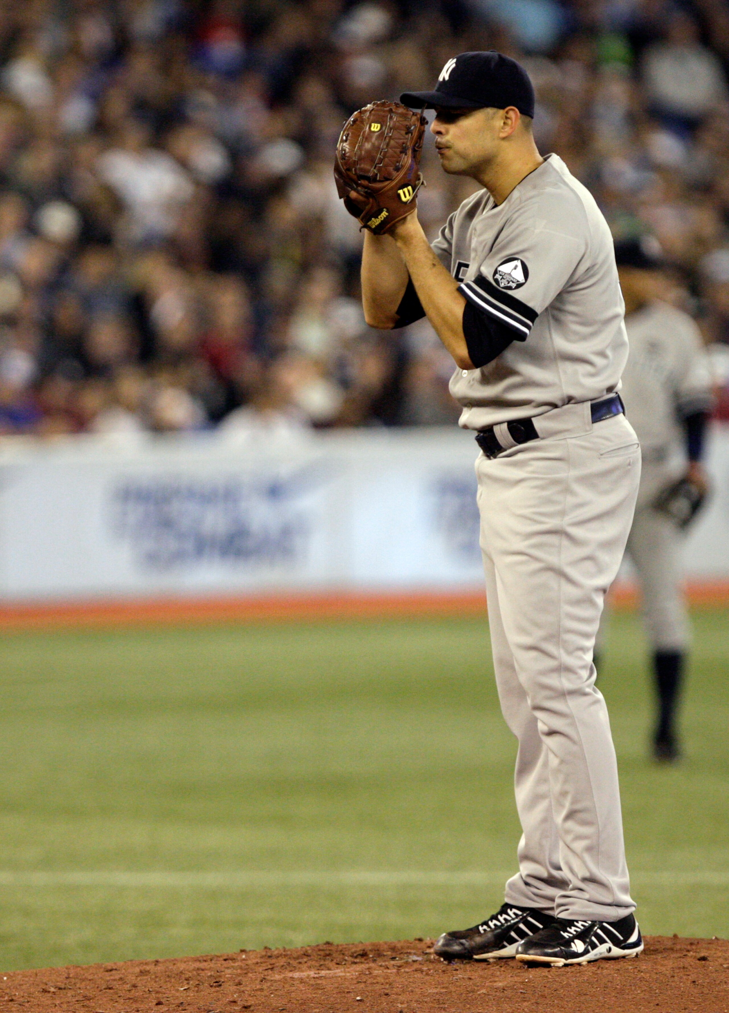 TORONTO, ON - SEPTEMBER 29: Javier Vasquez #31 of the New York Yankees sets up during a MLB game against the Toronto Blue Jays at the Rogers Centre September 29, 2010 in Toronto, Ontario, Canada. (Photo by Abelimages/Getty Images) TORONTO, ON - SEPTEMBER 29: Javier Vasquez #31 of the New York Yankees sets up during a MLB game against the Toronto Blue Jays at the Rogers Centre September 29, 2010 in Toronto, Ontario, Canada. (Photo by Abelimages/Getty Images)