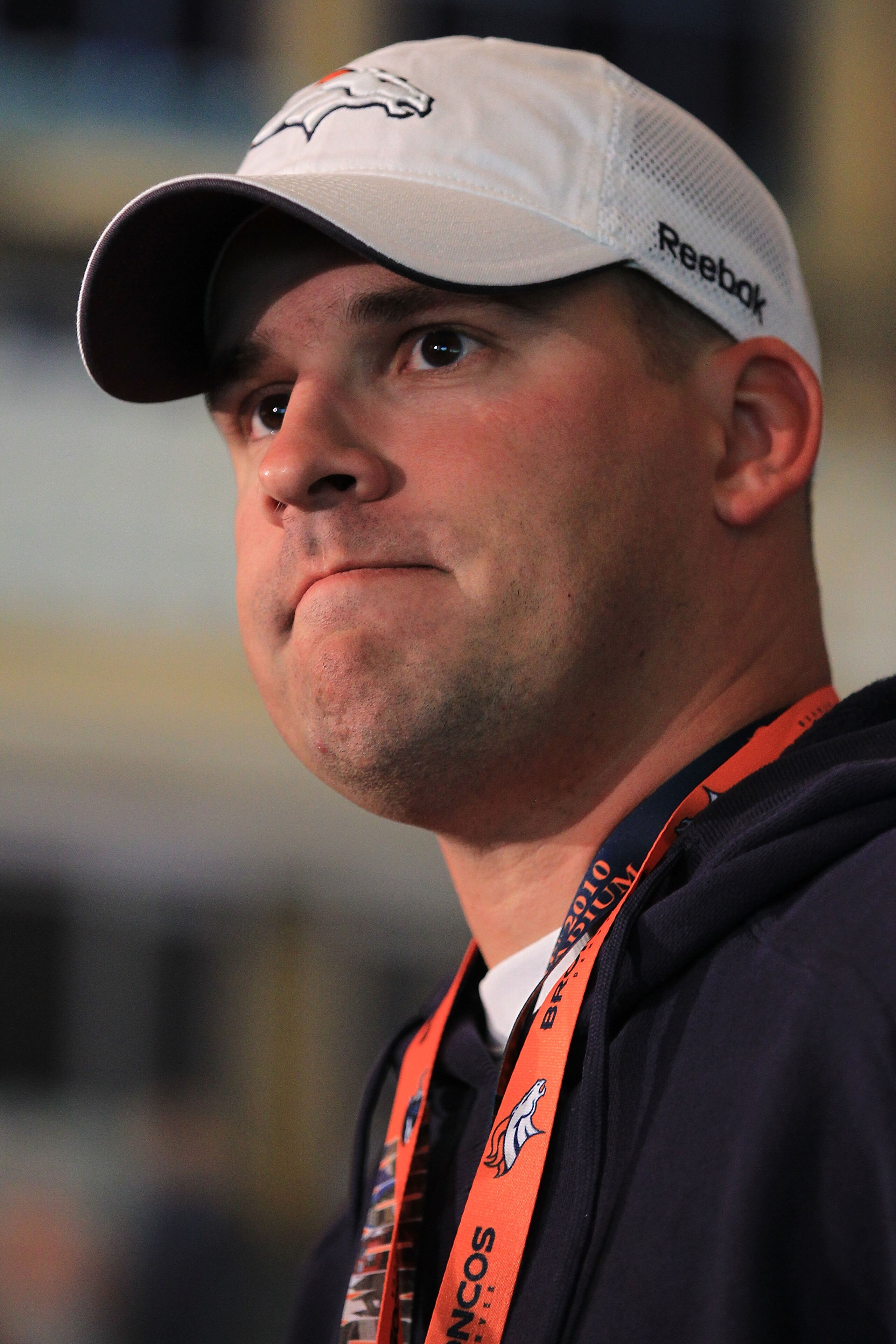 LONDON, ENGLAND - OCTOBER 29: Head coach of the Denver Broncos Josh McDaniels speaks to the media during a press conference prior to the start of a team training session at The Brit Oval on October 29, 2010 in London, England. The Denver Broncos will pla LONDON, ENGLAND - OCTOBER 29: Head coach of the Denver Broncos Josh McDaniels speaks to the media during a press conference prior to the start of a team training session at The Brit Oval on October 29, 2010 in London, England. The Denver Broncos will pla