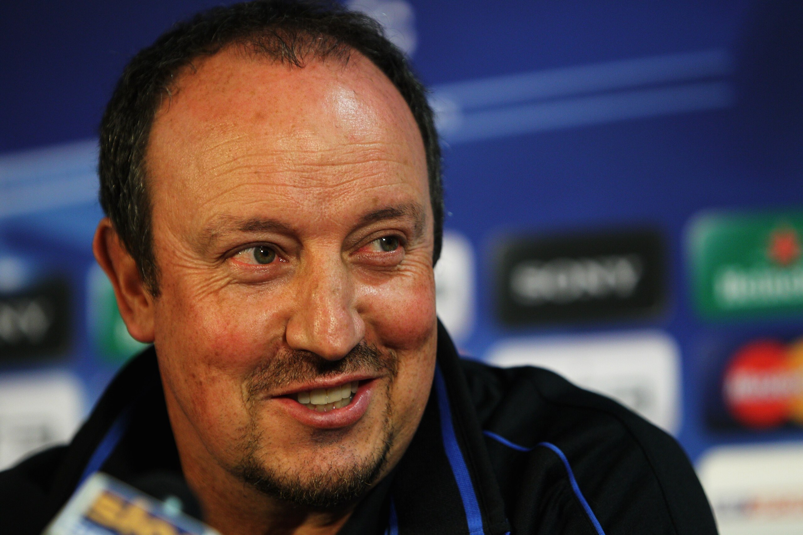 LONDON, ENGLAND - NOVEMBER 01:  Inter Milan Manager, Rafael Benitez speaks to the media during the Inter Milan Press Conference ahead of their UEFA Champions League Group A match against Tottenham Hotspur at White Hart Lane on November 1, 2010 in London,
