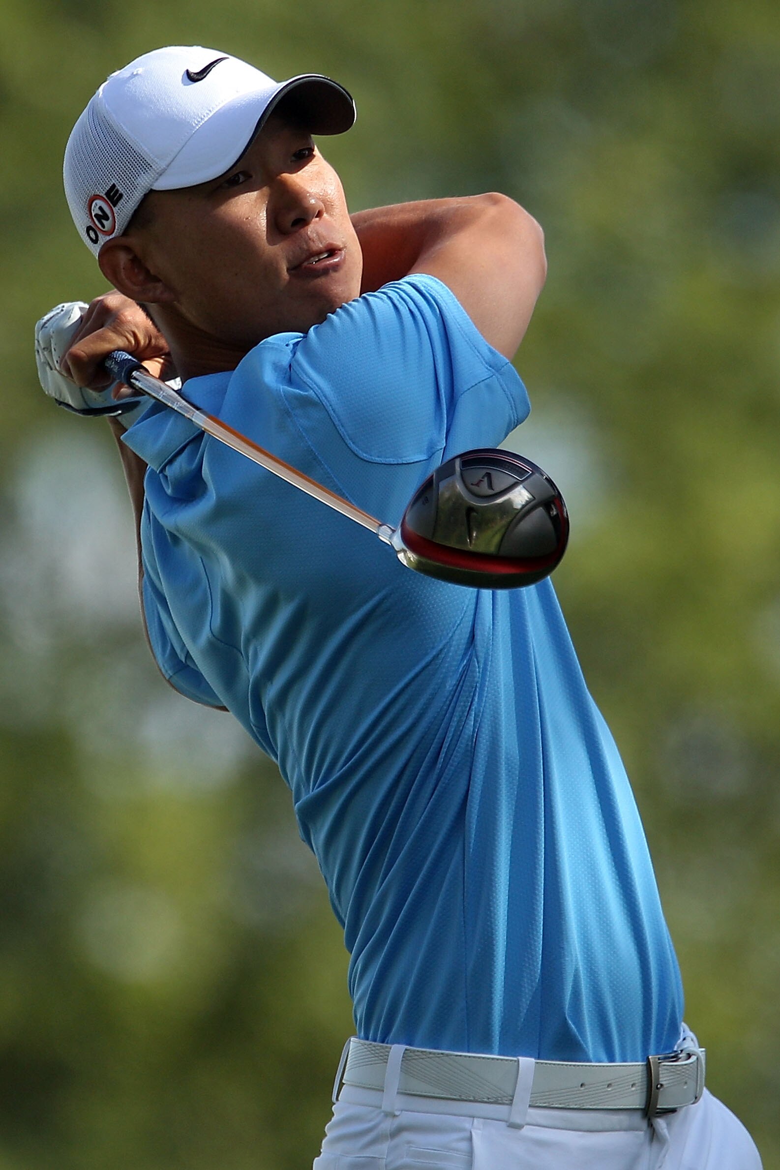LEMONT, IL - SEPTEMBER 09:  Anthony Kim tees off on the 15th hole during the first round of the BMW Championship at Cog Hill Golf & Country Club on September 9, 2010 in Lemont, Illinois.  (Photo by Scott Halleran/Getty Images)