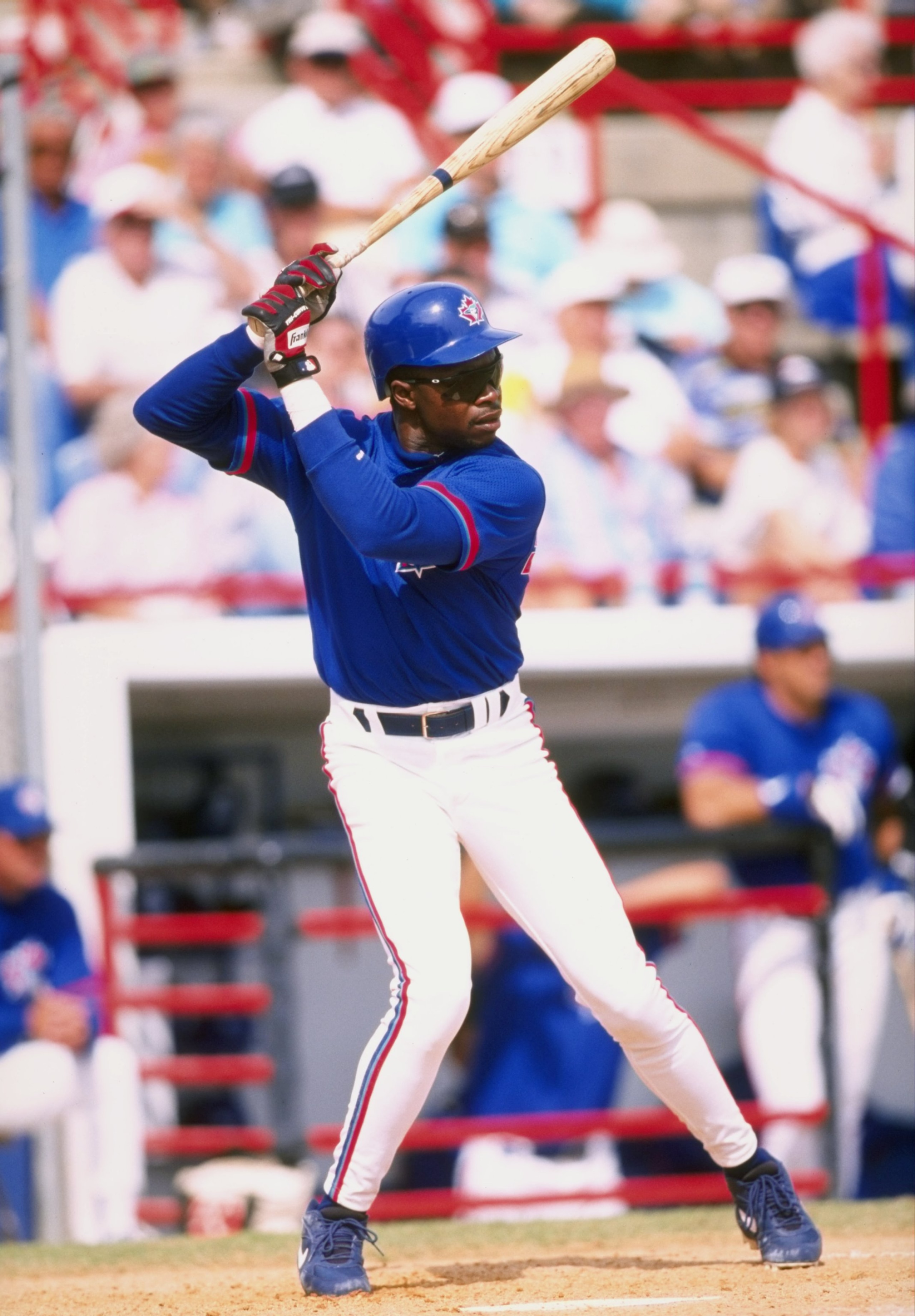 5 Mar 1998:  Tony Fernandez #1 of the Toronto Blue Jays in action during a spring training game against the Kansas City Royals at the Grant Field in Dunedin, Florida. The Blue Jays defeated the Royals 3-2. Mandatory Credit: Tom Hauck  /Allsport