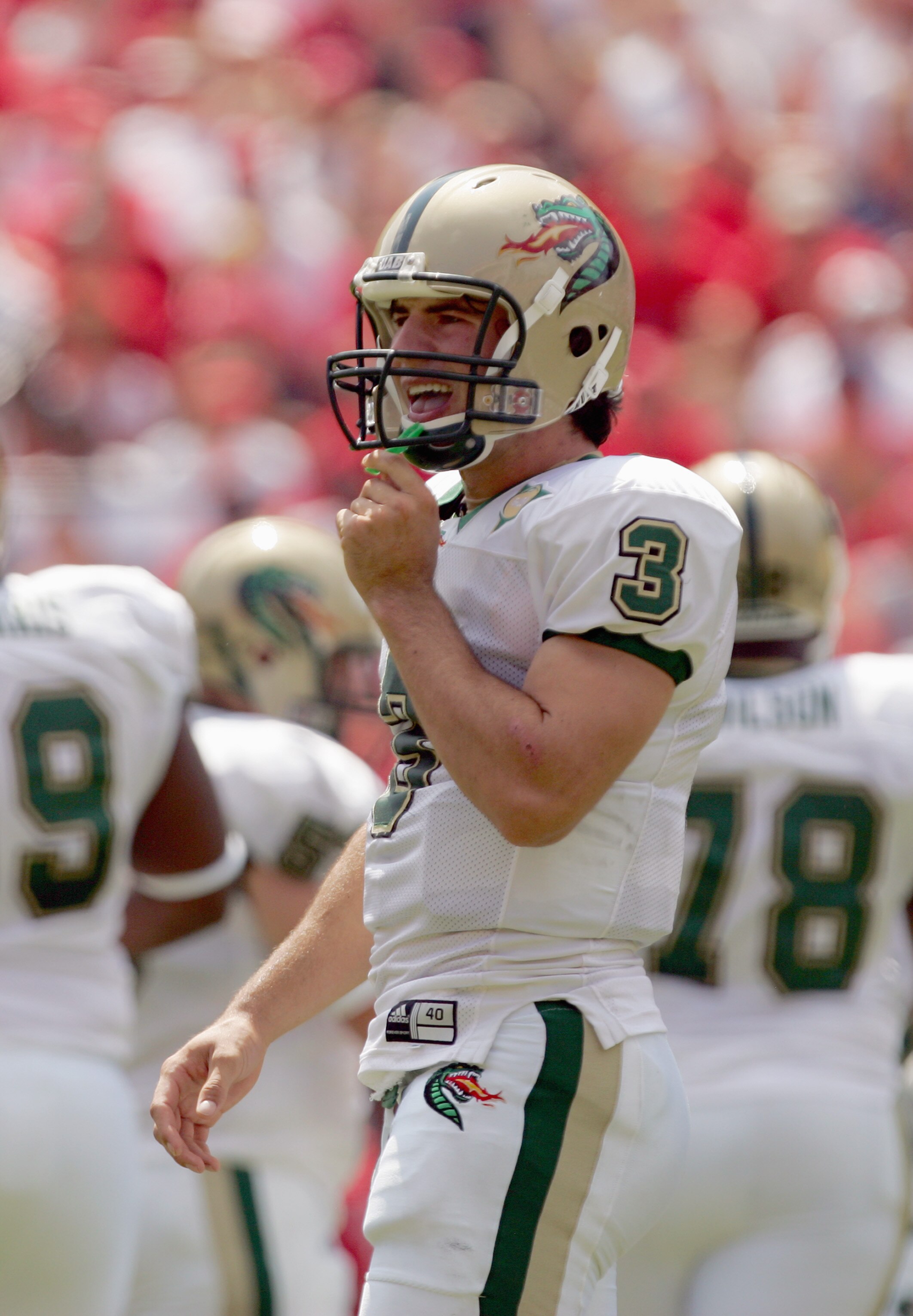 ATHENS, GA - SEPTEMBER 16: Sam Hunt #3 of the UAB Blazers looks on during their game against the Georgia Bulldogs on September 16, 2006 at Sanford Stadium in Athens, Georgia. (Photo by Streeter Lecka/Getty Images) ATHENS, GA - SEPTEMBER 16: Sam Hunt #3 of the UAB Blazers looks on during their game against the Georgia Bulldogs on September 16, 2006 at Sanford Stadium in Athens, Georgia. (Photo by Streeter Lecka/Getty Images)