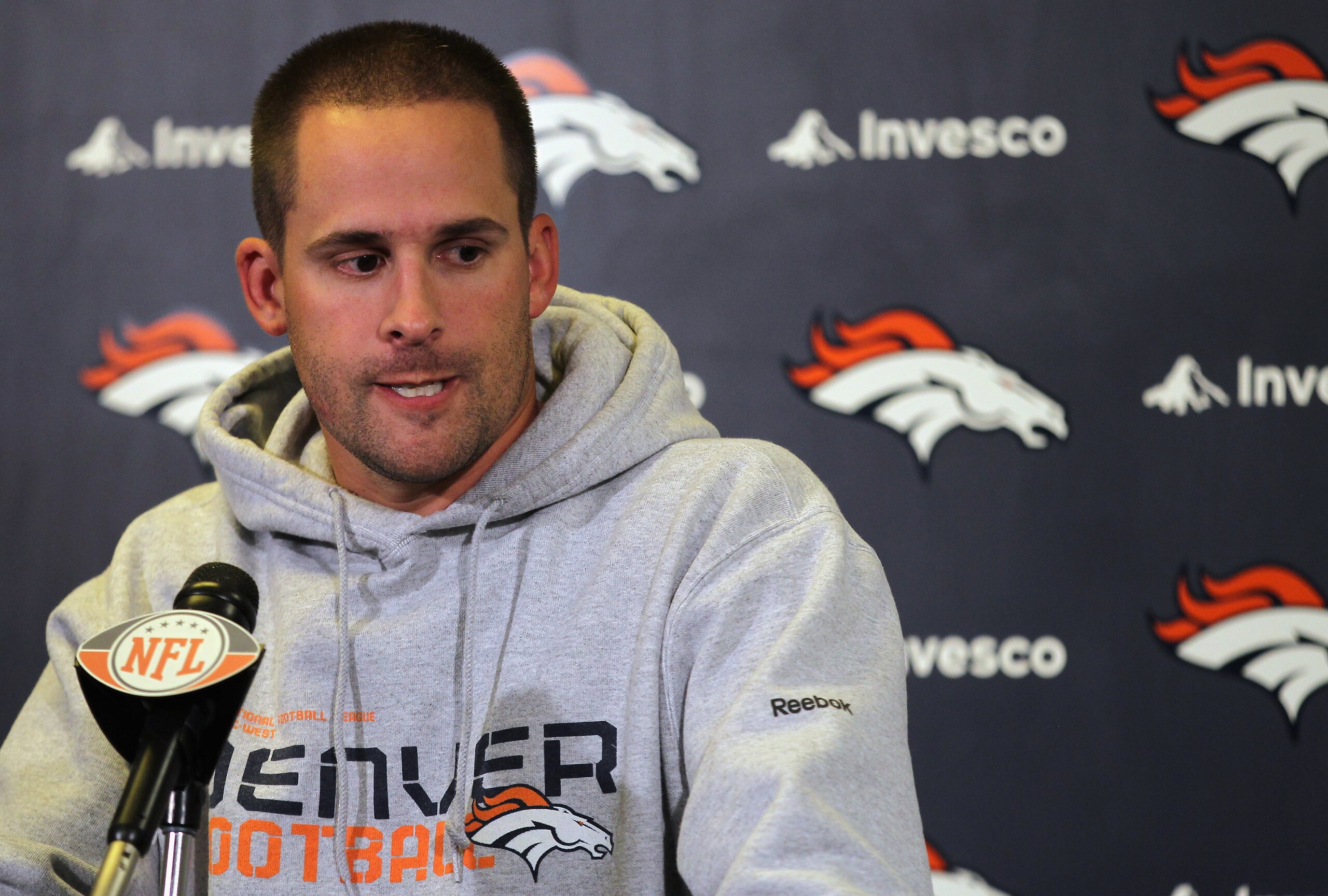 ENGLEWOOD, CO - AUGUST 18:  Head coach Josh McDaniels of the Denver Broncos addresses the media prior to during training camp practice at Dove Valley on August 18, 2010 in Englewood, Colorado.  (Photo by Doug Pensinger/Getty Images)