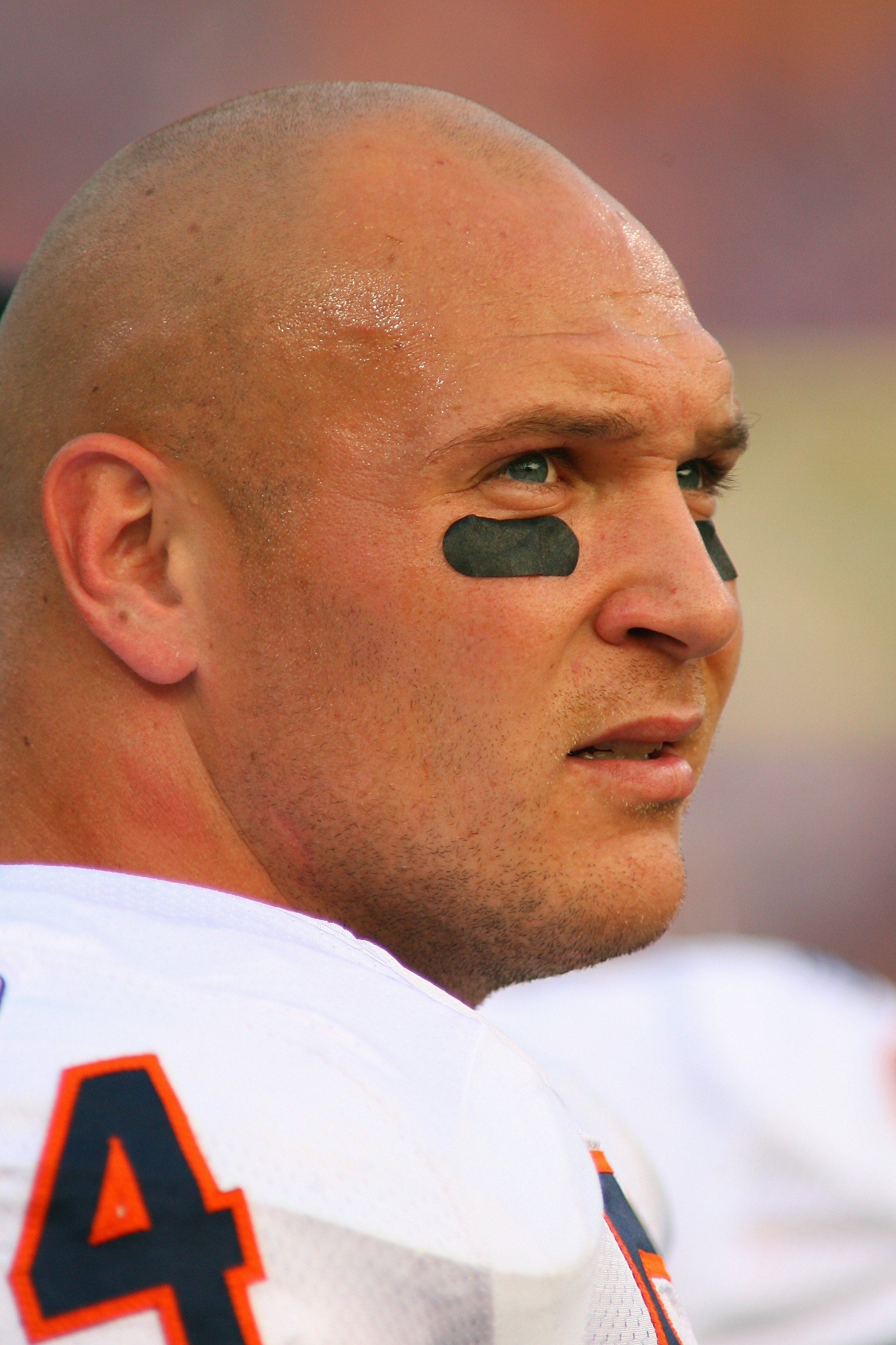 ORCHARD PARK, NY - AUGUST 15:  Brian Urlacher #54 of the Chicago Bears looks on from the sideline during the preseason game against the Buffalo Bills on August 15, 2009 at Ralph Wilson Stadium in Orchard Park, New York. The Bills won 27-20. (Photo by Rick