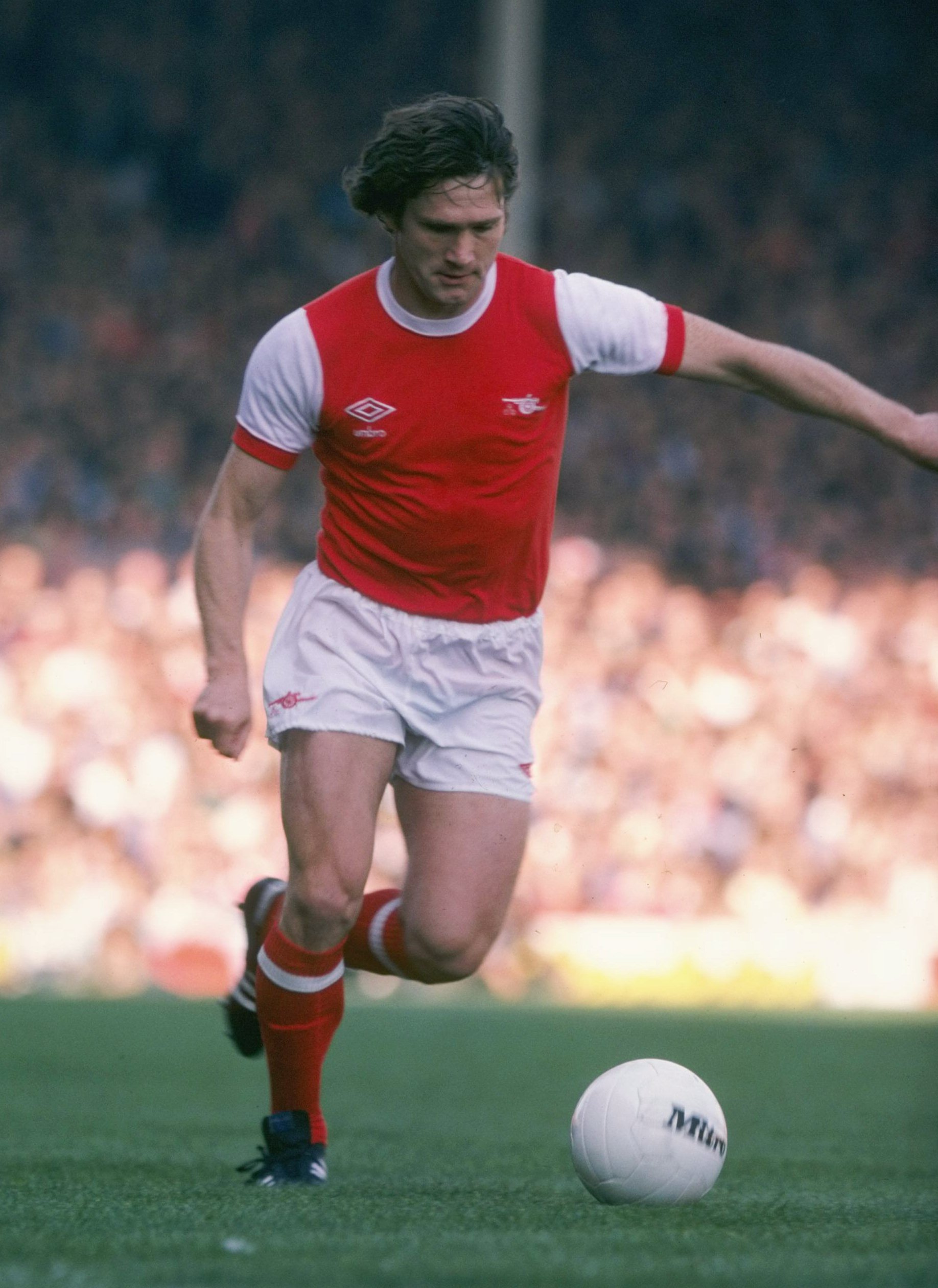 Undated:  Pat Rice of Arsenal in action during a league division one match. Mandatory Credit: Allsport