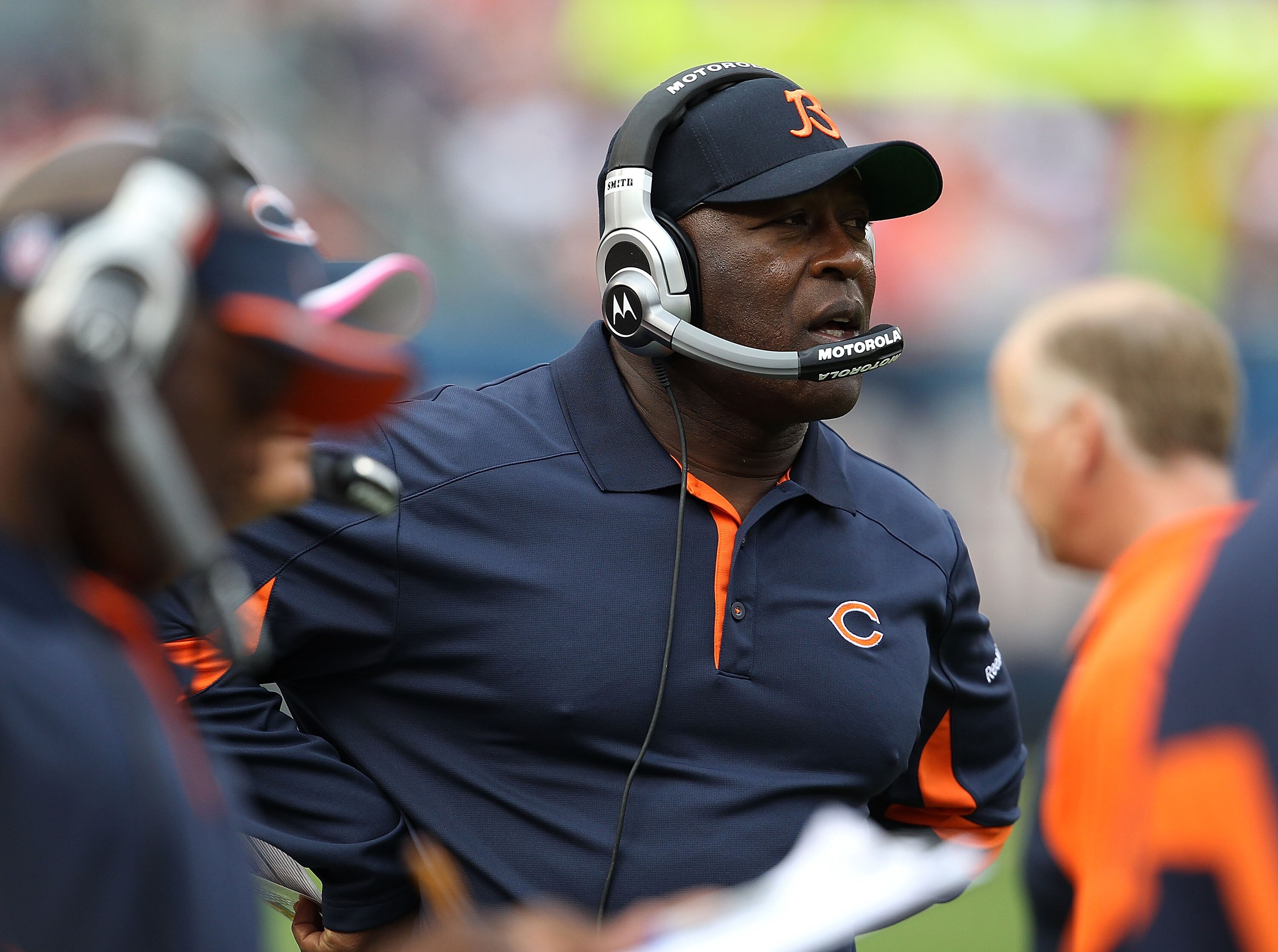 CHICAGO - OCTOBER 24: Head coach Lovie Smith of the Chicago Bears watches as his team takes on the Washington Redskins at Soldier Field on October 24, 2010 in Chicago, Illinois. The Redskins defeated the Bears 17-14. (Photo by Jonathan Daniel/Getty Images