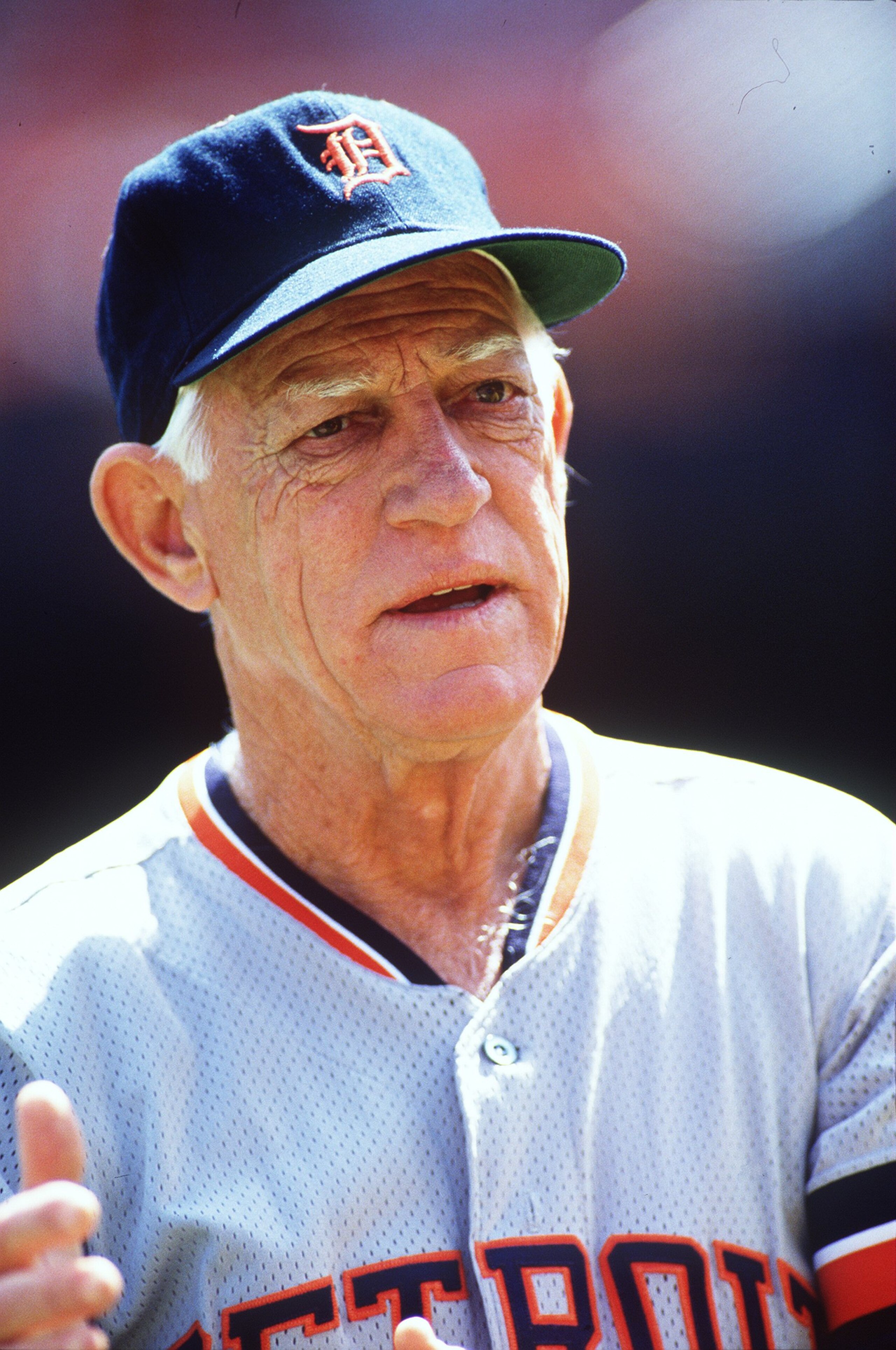 A PORTRAIT OF DETROIT TIGERS MANAGER SPARKY ANDERSON AT THE OAKLAND COLISEUM IN OAKLAND, CALIFORNIA DURING THE 1991 SEASON.