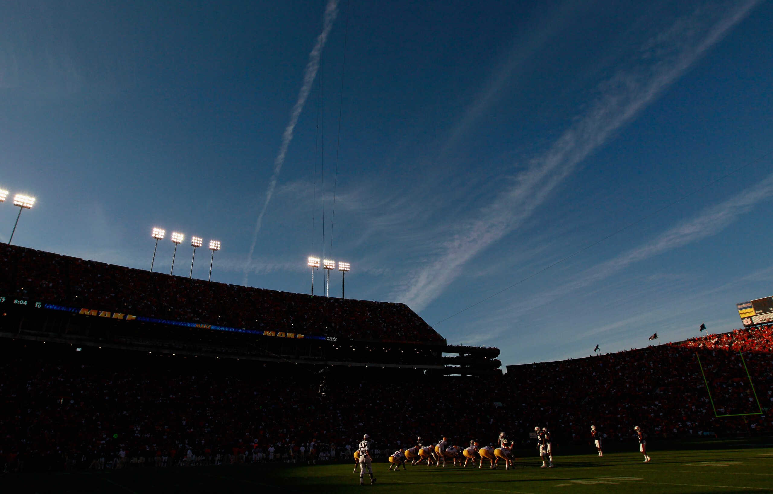 AUBURN, AL - OCTOBER 23:  A general view of Jordan-Hare Stadium during play between the Auburn Tigers and the LSU Tigers at Jordan-Hare Stadium on October 23, 2010 in Auburn, Alabama.  (Photo by Kevin C. Cox/Getty Images)