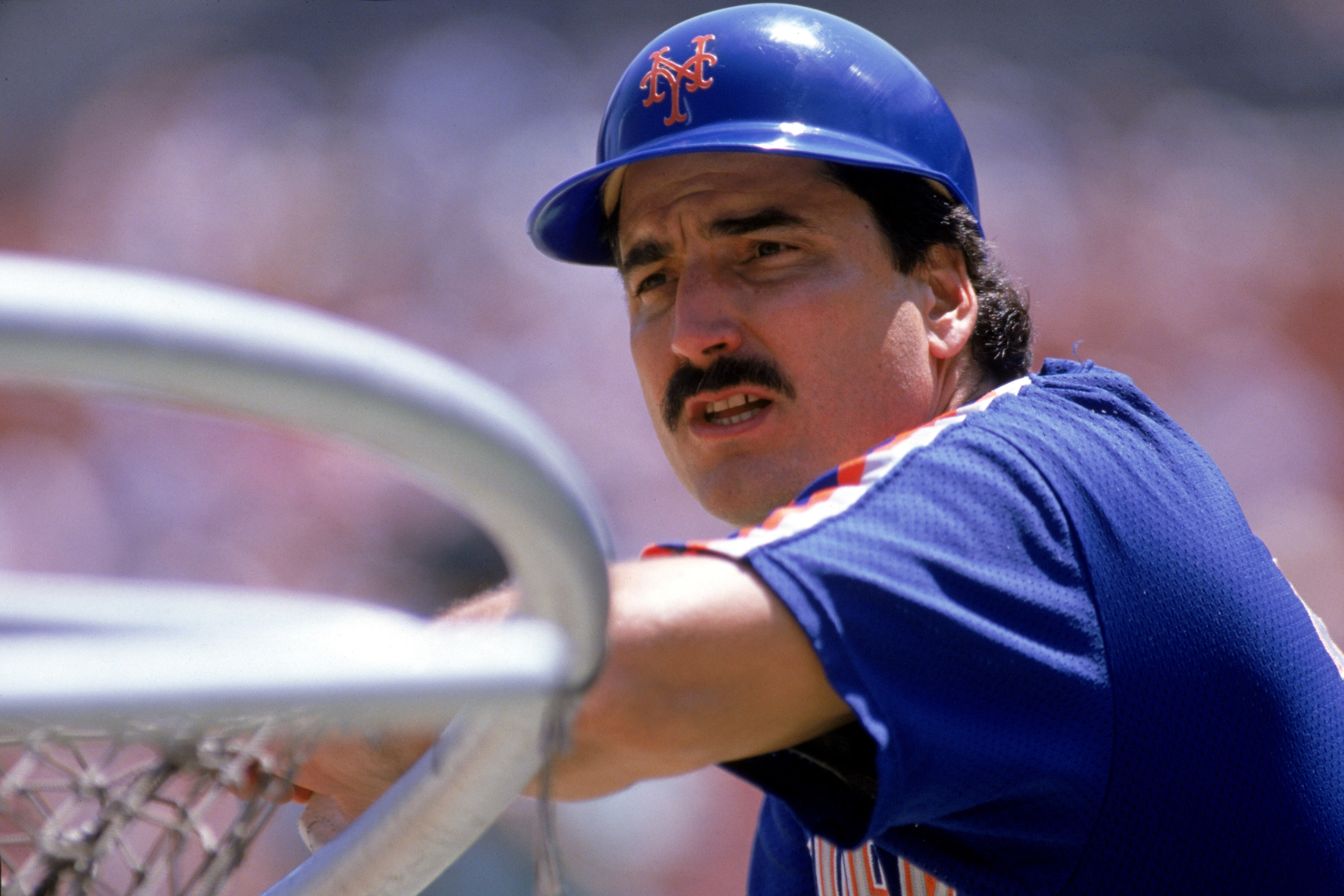 1989:  Keith Hernandez of the New York Mets looks on during batting practice before a game in the 1989 season. ( Photo by: Stephen Dunn/Getty Images)