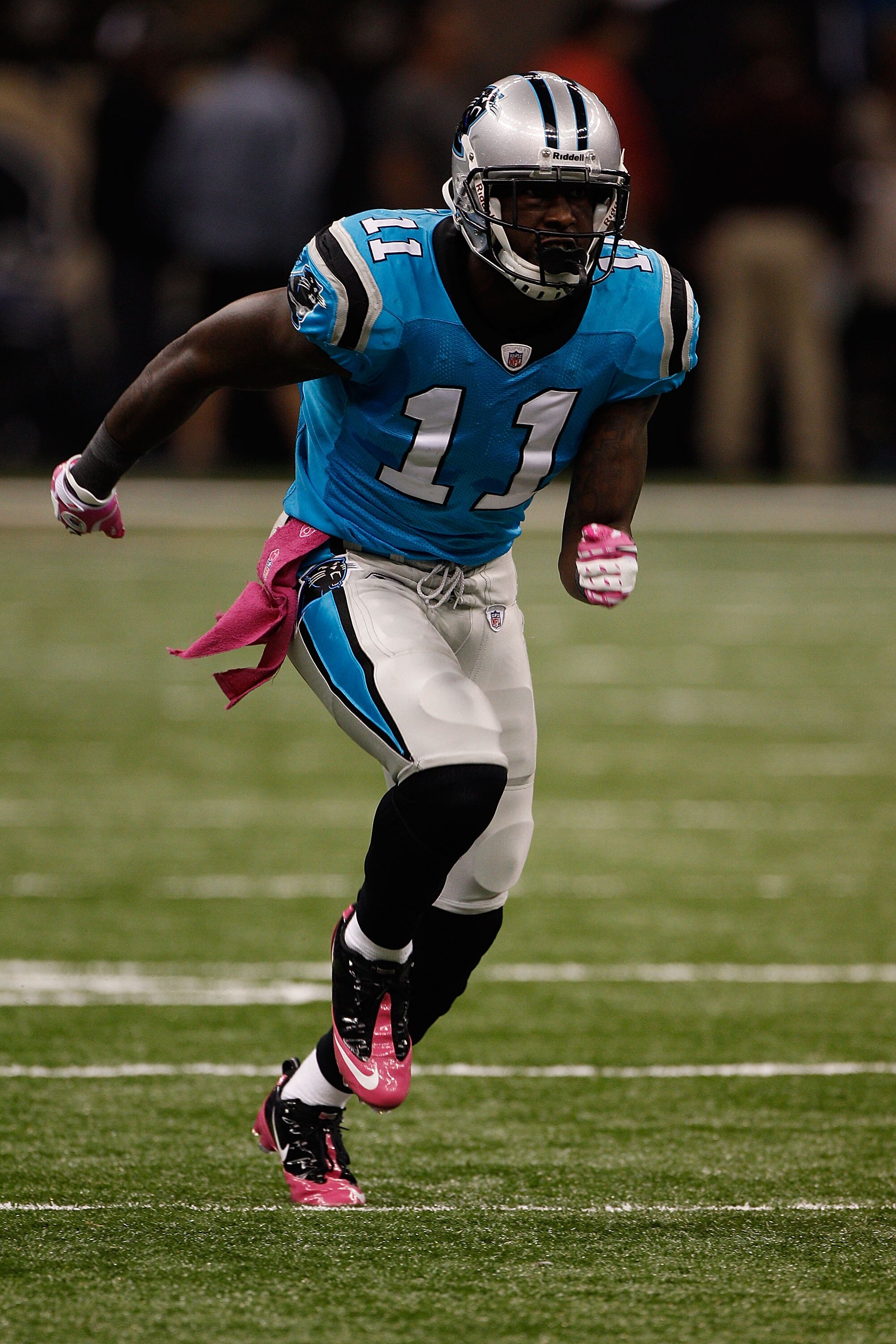 NEW ORLEANS - OCTOBER 03:  Brandon LaFell #11 of the Carolina Panthers in action during the game against the New Orleans Saints at the Louisiana Superdome on October 3, 2010 in New Orleans, Louisiana.  (Photo by Chris Graythen/Getty Images)