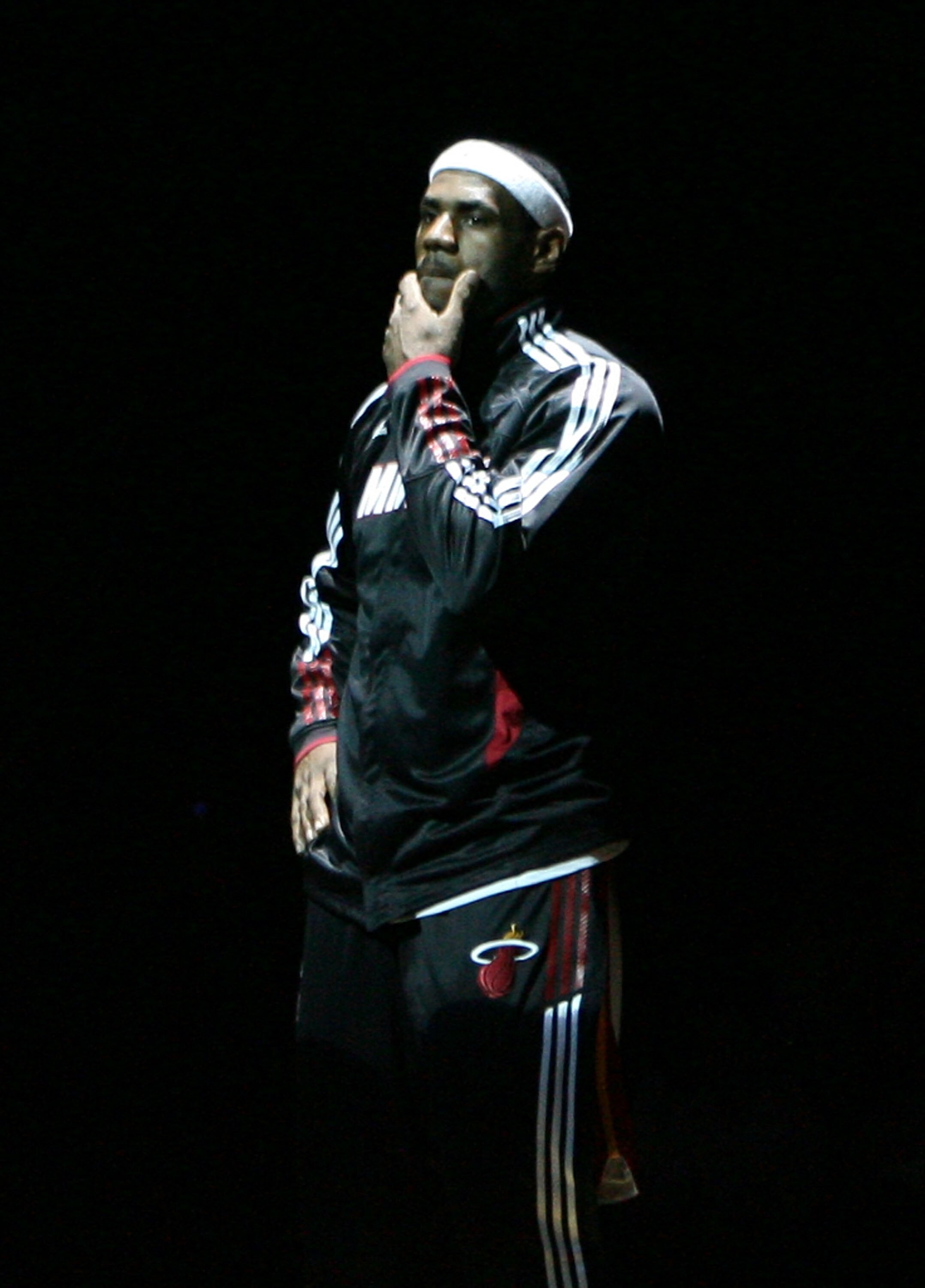 MIAMI - NOVEMBER 02:  Forward LeBropn James #6  of the Miami Heat is introduced prior to taking on the Minnesota Wolves at American Airlines Arena on November 2, 2010 in Miami, Florida. NOTE TO USER: User expressly acknowledges and agrees that, by downloa