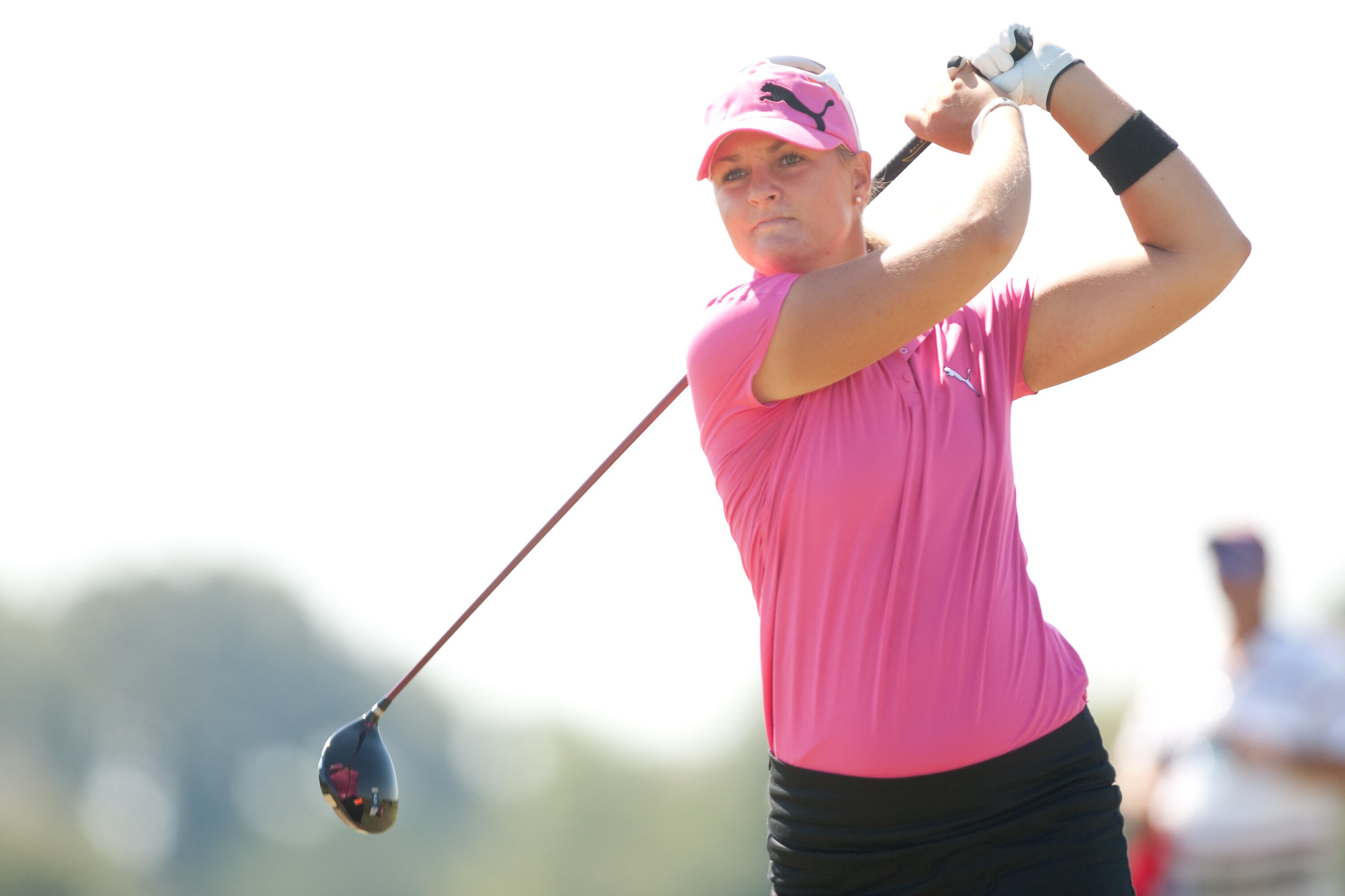 PRATTVILLE, AL - OCTOBER 9: Anna Nordqvist of Sweden follows through on a tee shot during the third round of the Navistar LPGA Classic at the Senator Course at the Robert Trent Jones Golf Trail on October 9, 2010 in Prattville, Alabama. (Photo by Darren C
