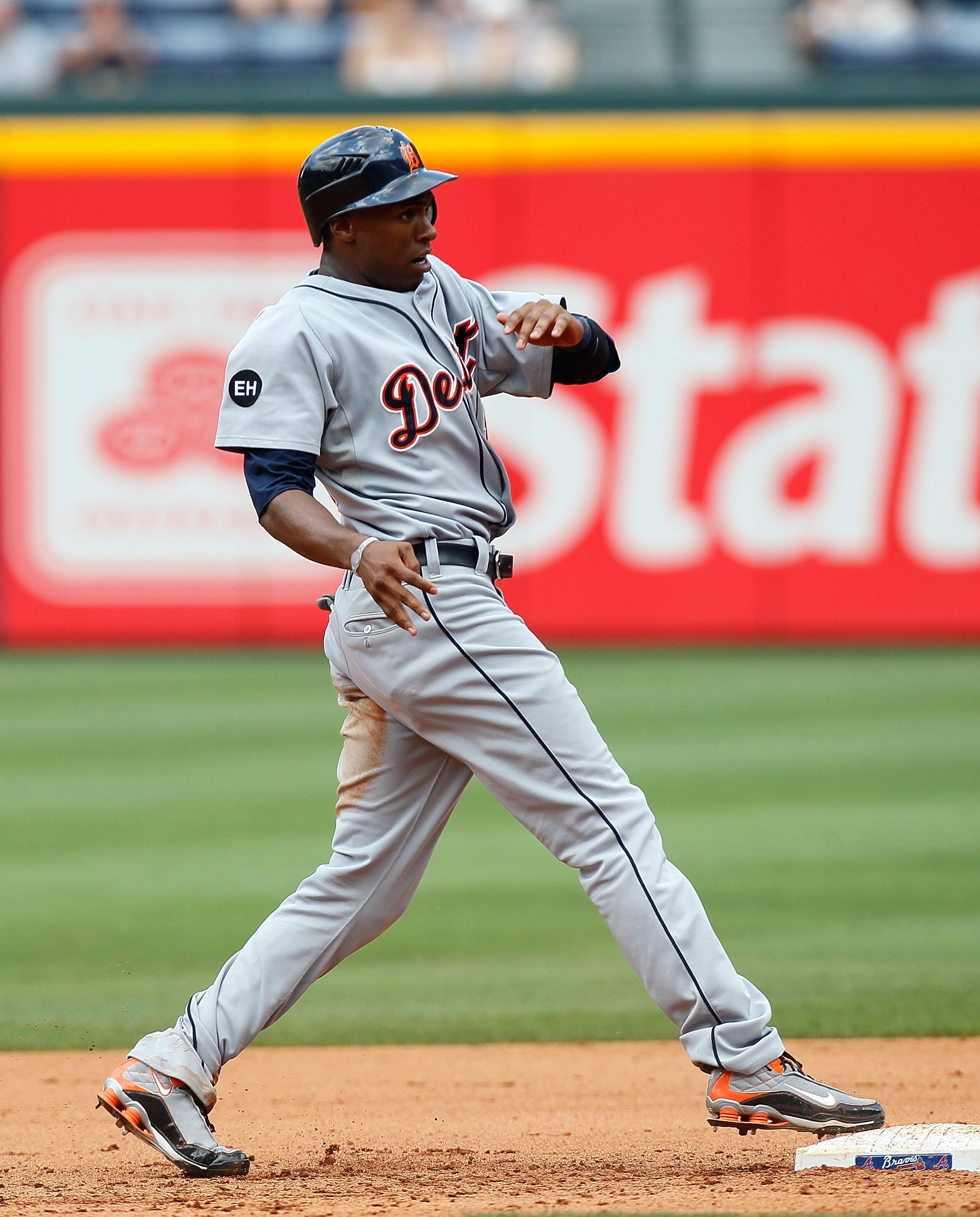 ATLANTA - JUNE 27:  Austin Jackson #14 of the Detroit Tigers against the Atlanta Braves at Turner Field on June 27, 2010 in Atlanta, Georgia.  (Photo by Kevin C. Cox/Getty Images)