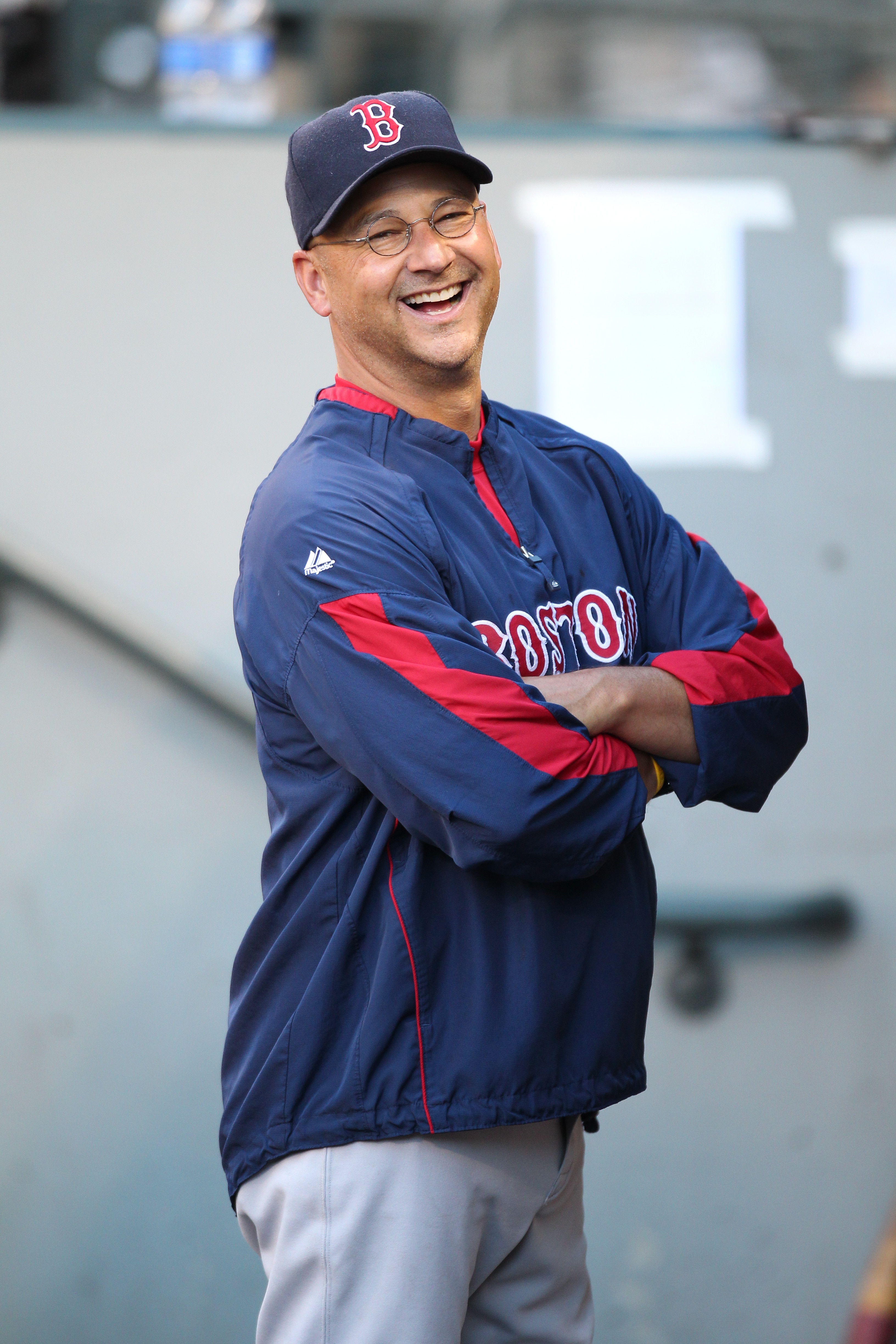 SEATTLE - JULY 24:  Manager Terry Francona #47 of the Boston Red Sox smiles in the dugout prior to the game against the Seattle Mariners at Safeco Field on July 24, 2010 in Seattle, Washington. (Photo by Otto Greule Jr/Getty Images)