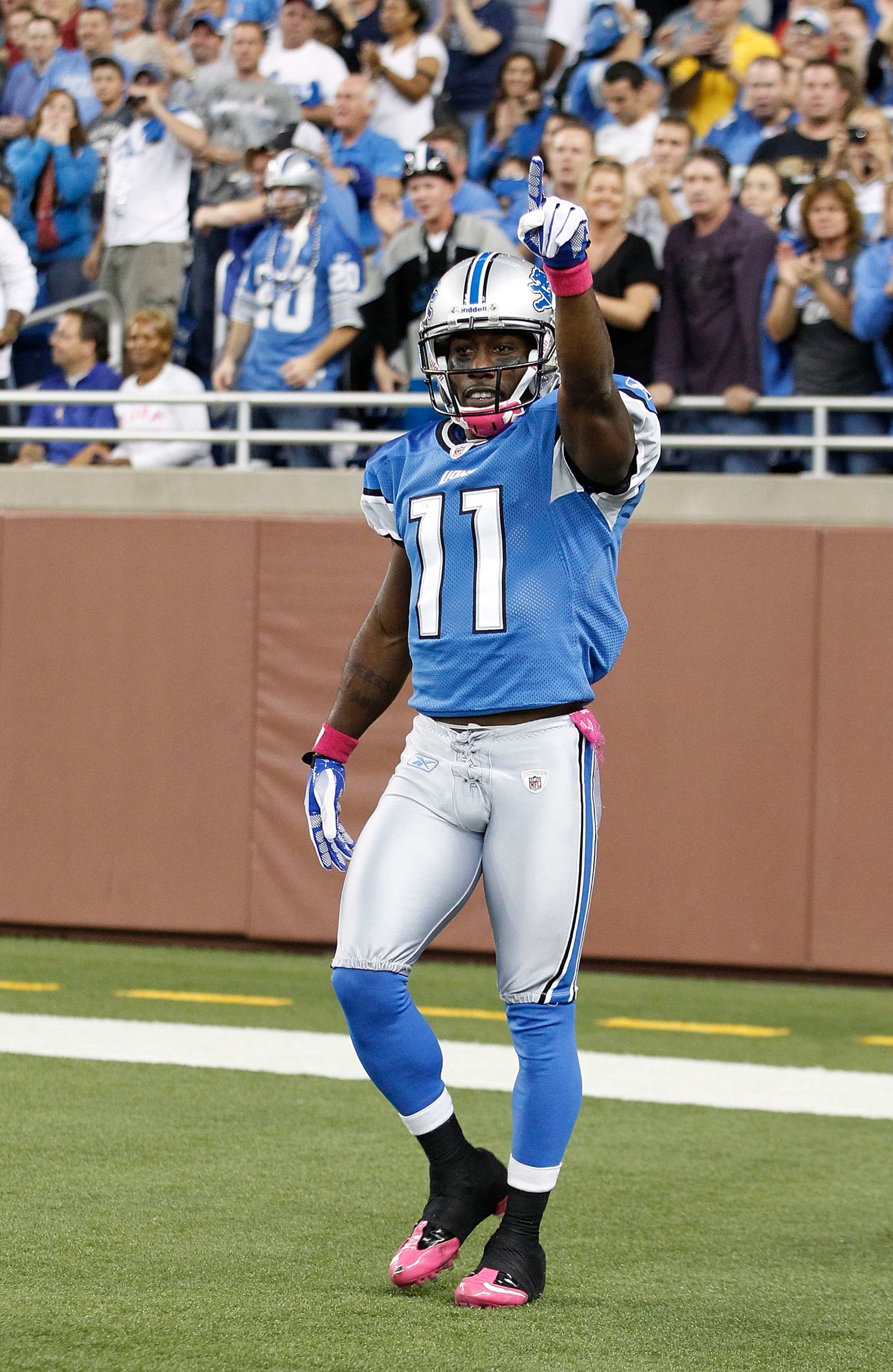 DETROIT - OCTOBER 10: Stefan Logan #11 of the Detroit Lions returns a second quarter kickoff 105 yards during the game against the St. Louis Rams at Ford Field on October 10, 2010 in Detroit, Michigan. (Photo by Leon Halip/Getty Images) DETROIT - OCTOBER 10: Stefan Logan #11 of the Detroit Lions returns a second quarter kickoff 105 yards during the game against the St. Louis Rams at Ford Field on October 10, 2010 in Detroit, Michigan. (Photo by Leon Halip/Getty Images)