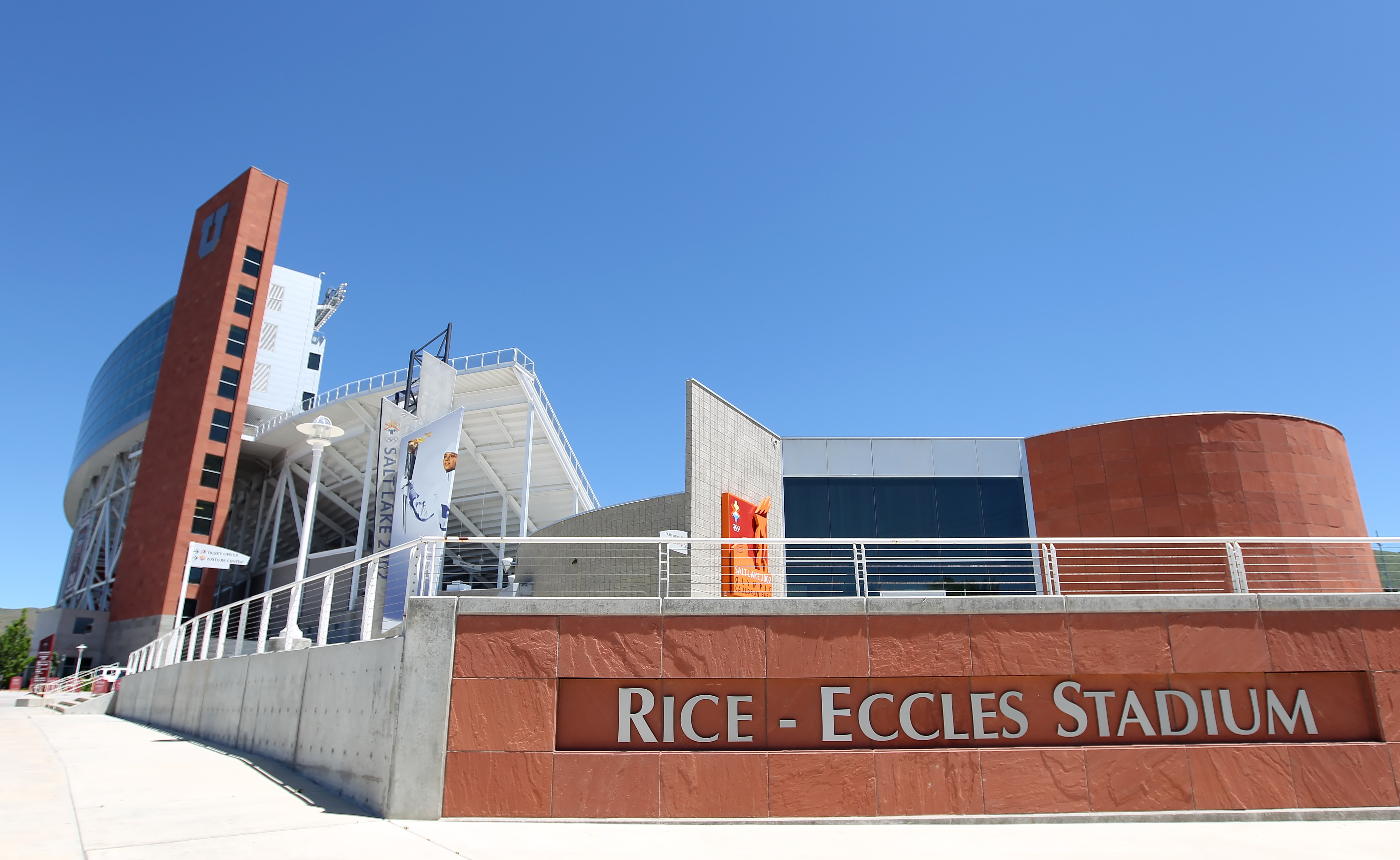 SALT LAKE CITY, UT - JUNE 17: An exterior view is seen of the University of Utah's football stadium 'Rice Eccles Stadium' where the announcement that the University will be admitted into the PAC-10 took place June 17, 2010 in Salt Lake City, Utah. The Uni