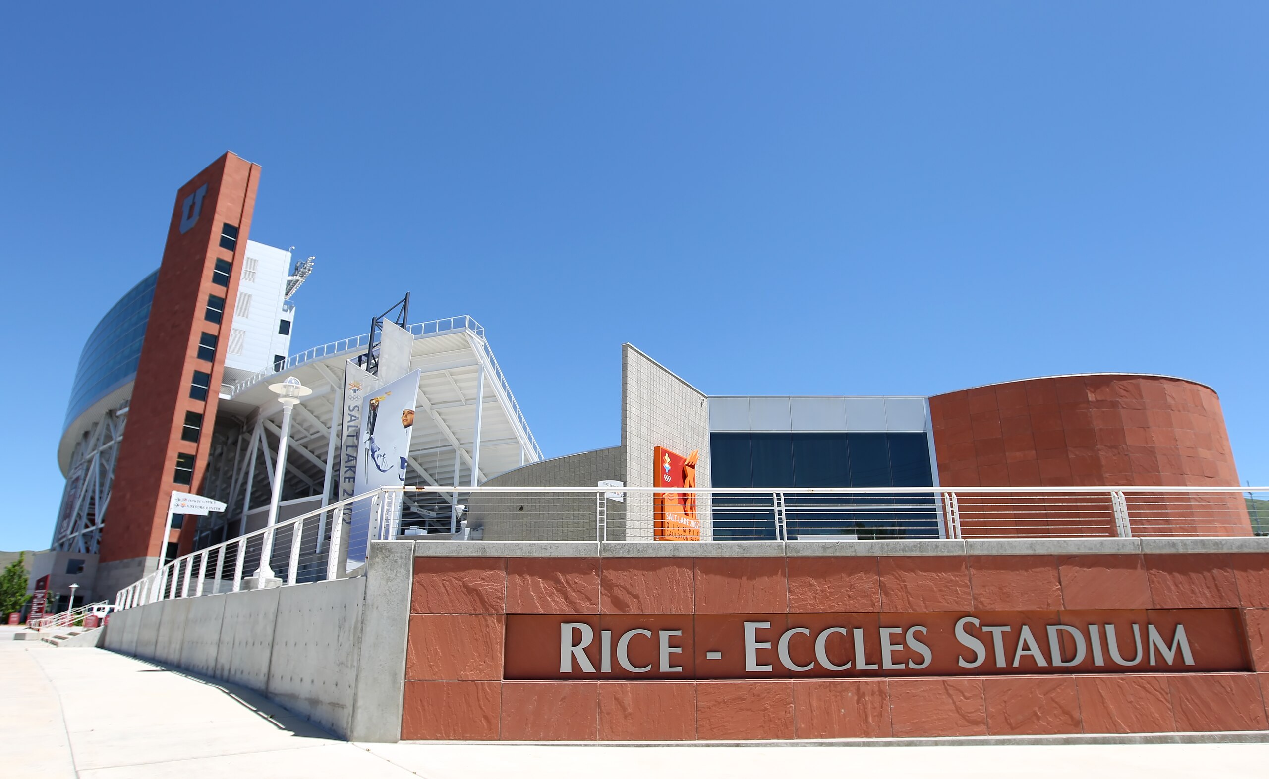 SALT LAKE CITY, UT - JUNE 17: An exterior view is seen of the University of Utah's football stadium 'Rice Eccles Stadium' where the announcement that the University will be admitted into the PAC-10 took place June 17, 2010 in Salt Lake City, Utah. The Uni