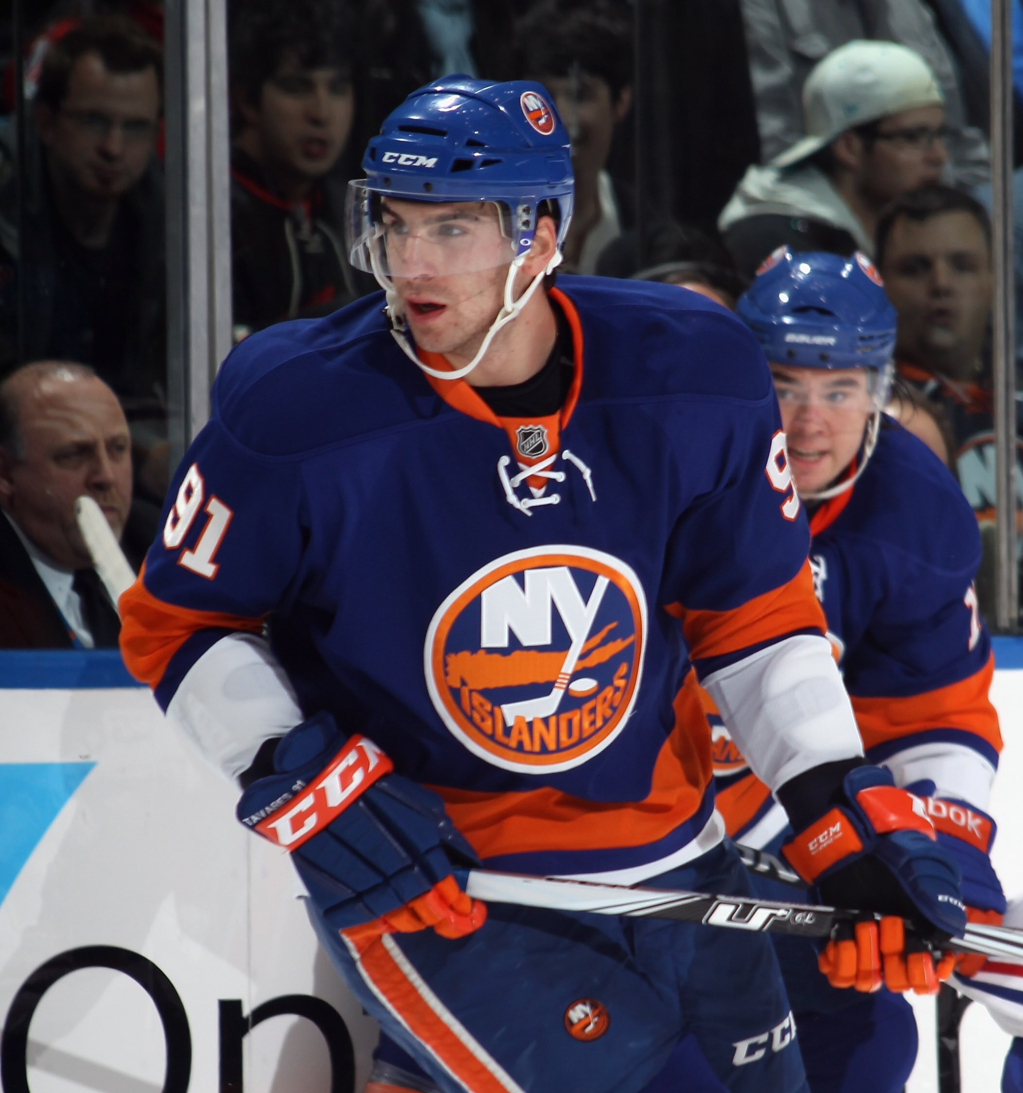 UNIONDALE, NY - OCTOBER 29:  John Tavares #91 of the New York Islanders skates against the Montreal Canadiens at the Nassau Coliseum on October 29, 2010 in Uniondale, New York.  (Photo by Bruce Bennett/Getty Images)