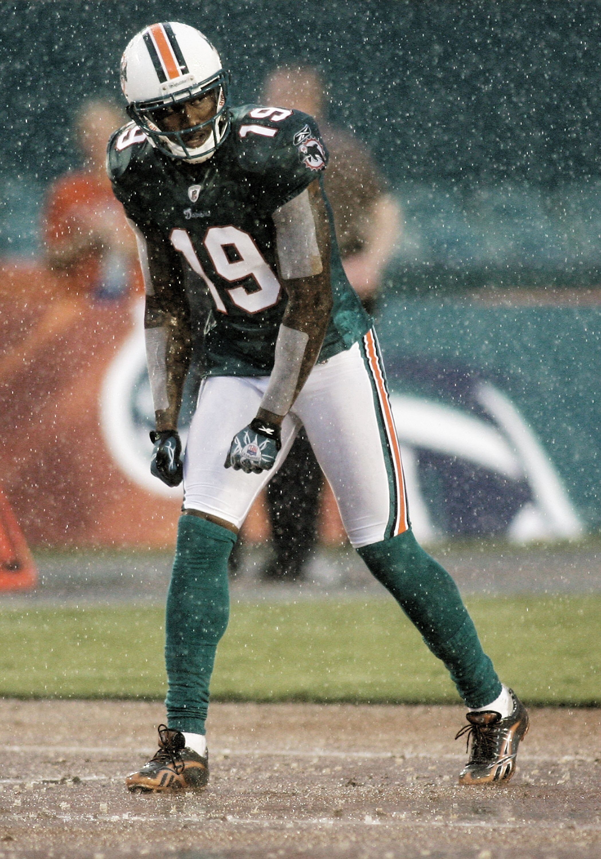 MIAMI - AUGUST 14:  Wide Receiver Brandon Marshall #19 of the Miami Dolphins lines up against  the Tampa Bay Buccaneers during the preseason game at Sun Life Stadium on August 14, 2010 in Miami, Florida.  (Photo by Marc Serota/Getty Images)