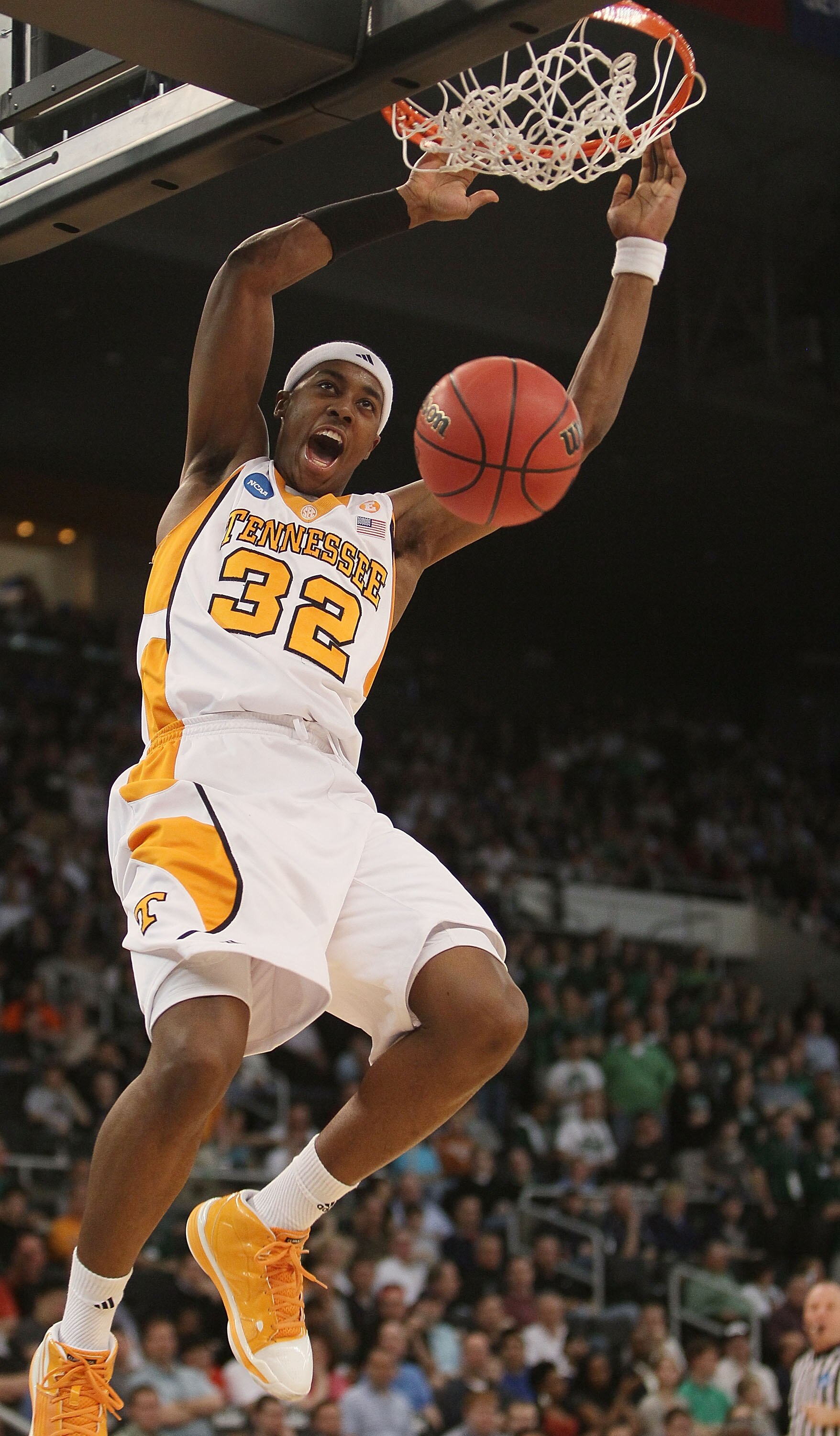 PROVIDENCE, RI - MARCH 20:  Scotty Hopson #32 of the Tennessee Volunteers dunks the ball in the second half against the Ohio Bobcats during the second round of the 2010 NCAA men's basketball tournament on March 20, 2010 at the Dunkin Donuts Center in Prov