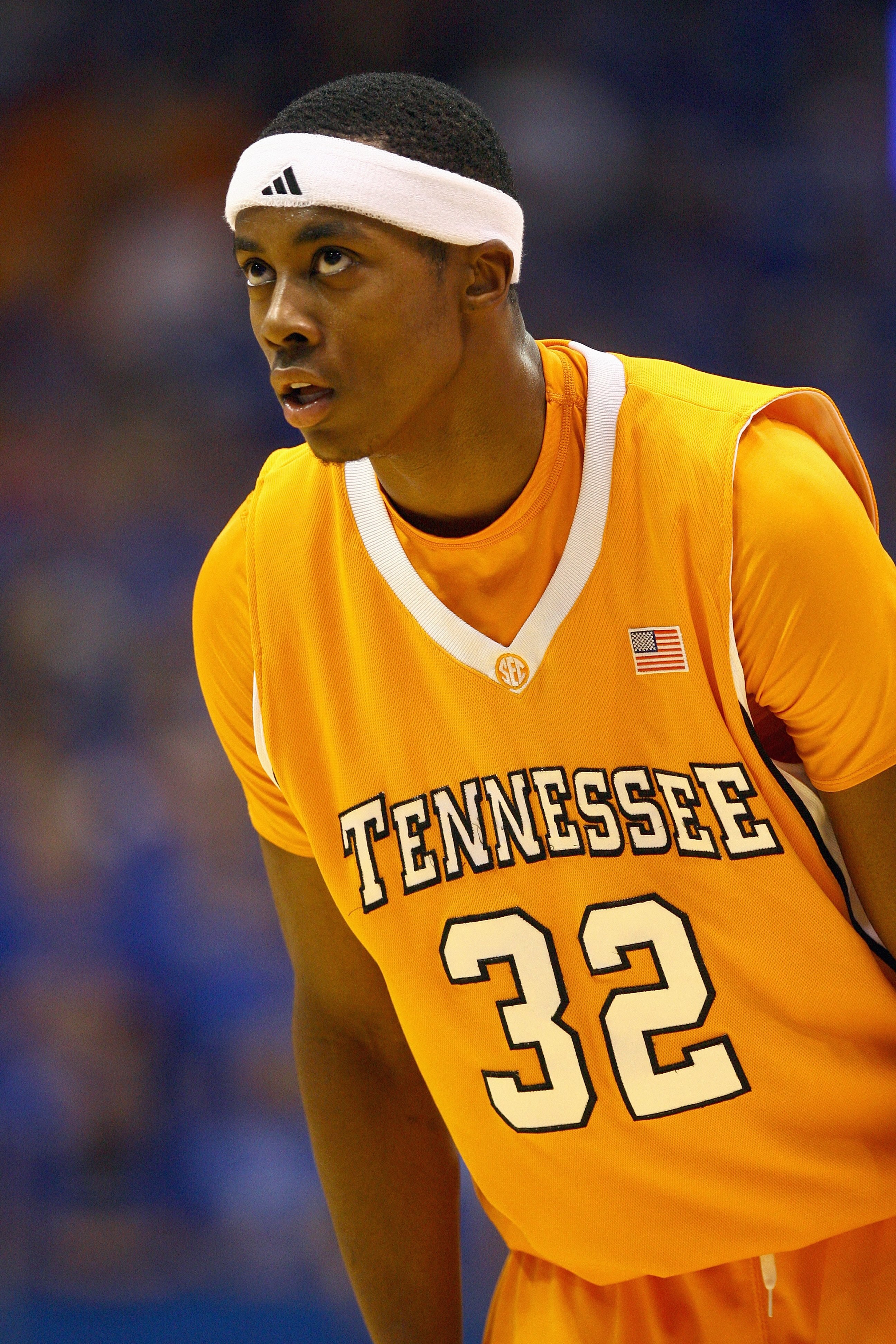 LAWRENCE, KANSAS - JANUARY 3:  Scotty Hopson #32 of the Tennessee Volunteers looks on during the game against the Kansas Jayhawks on January 3, 2009 at Allen Fieldhouse in Lawrence, Kansas. (Photo by: Jamie Squire/Getty Images)