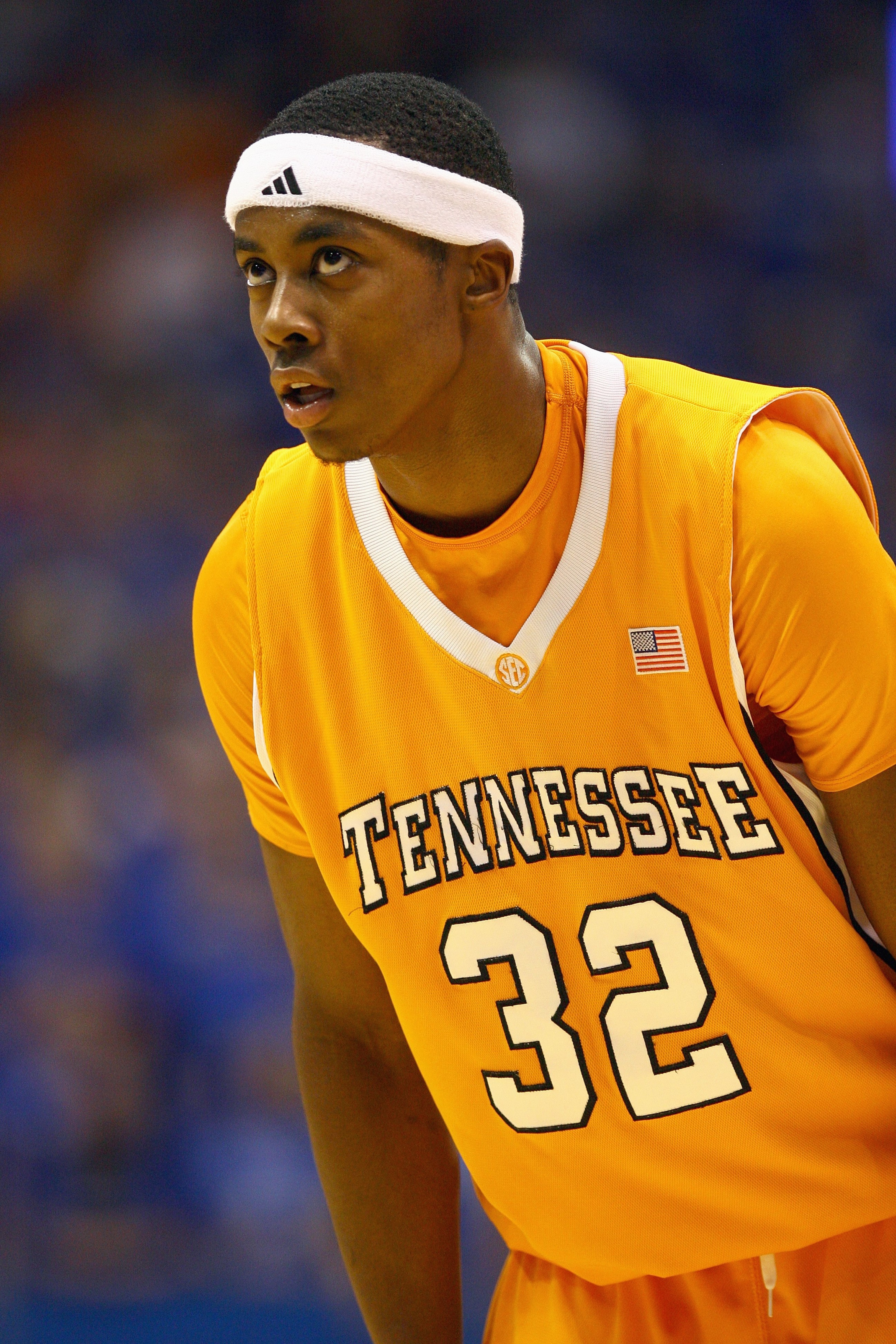 LAWRENCE, KANSAS - JANUARY 3:  Scotty Hopson #32 of the Tennessee Volunteers looks on during the game against the Kansas Jayhawks on January 3, 2009 at Allen Fieldhouse in Lawrence, Kansas. (Photo by: Jamie Squire/Getty Images)