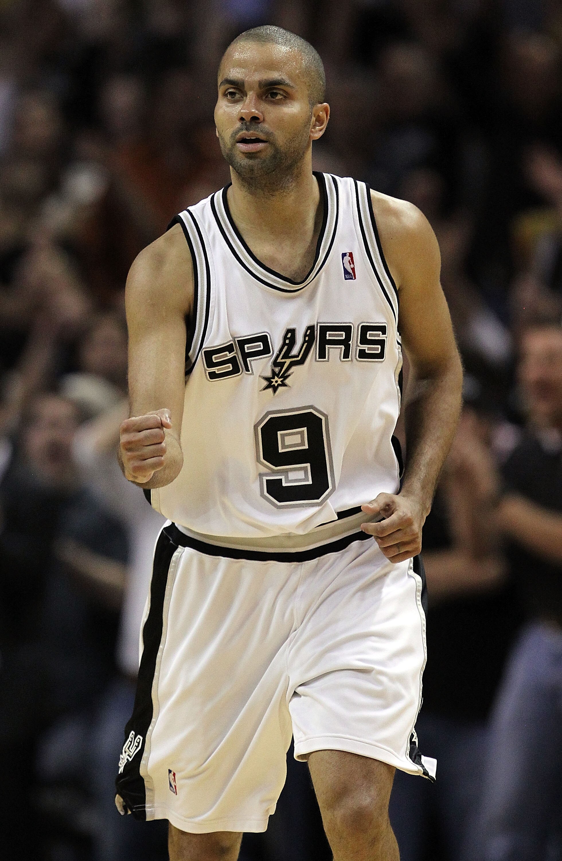 SAN ANTONIO - APRIL 29: Guard Tony Parker #9 of the San Antonio Spurs reacts during a 97-87 win against the Dallas Mavericks in Game Six of the Western Conference Quarterfinals during the 2010 NBA Playoffs at AT&T Center on April 29, 2010 in San Antonio, SAN ANTONIO - APRIL 29: Guard Tony Parker #9 of the San Antonio Spurs reacts during a 97-87 win against the Dallas Mavericks in Game Six of the Western Conference Quarterfinals during the 2010 NBA Playoffs at AT&T Center on April 29, 2010 in San Antonio,