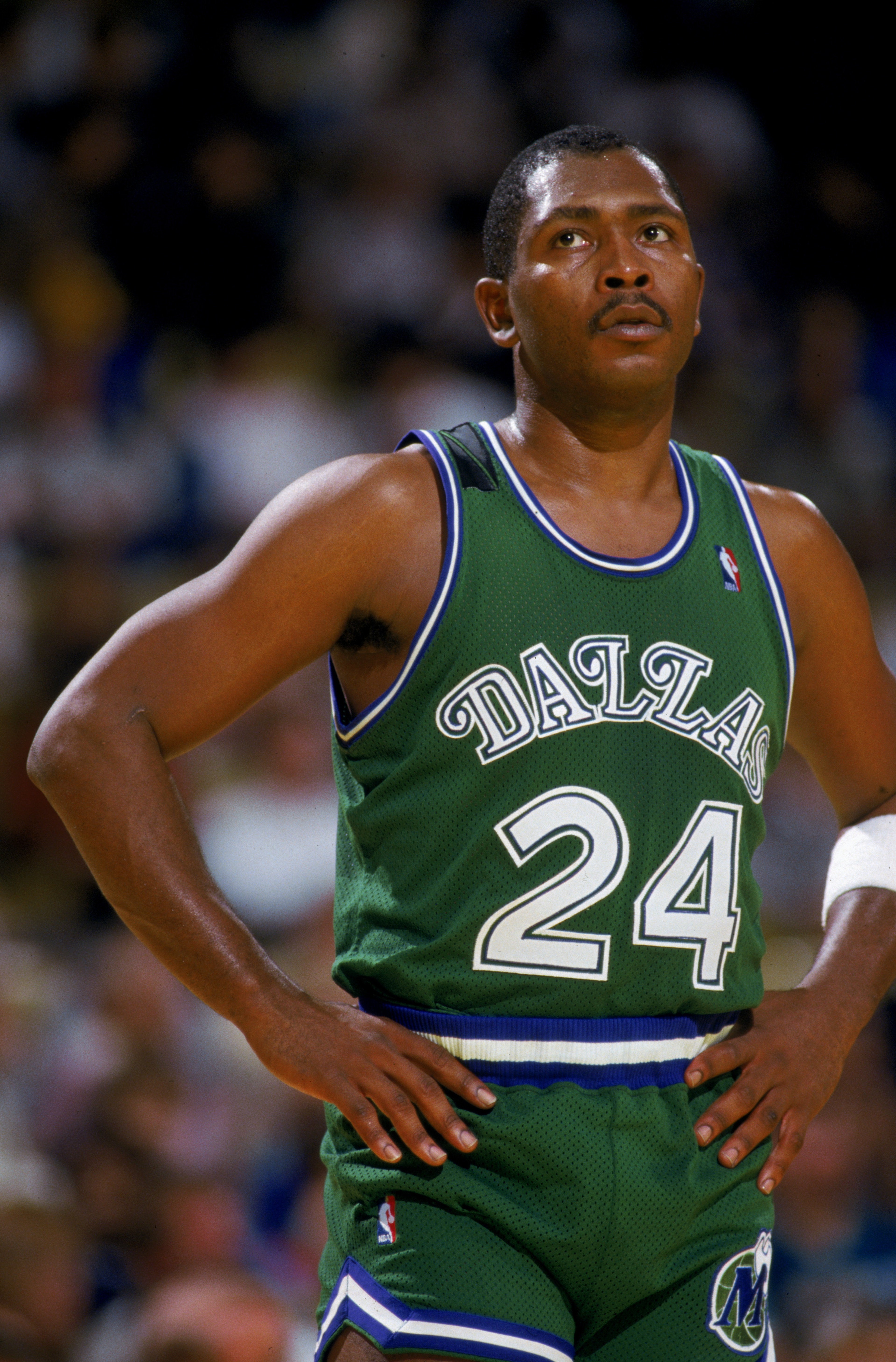 LOS ANGELES - 1987: Mark Aguirre #24 of the Dallas Mavericks stands on the court during the NBA game against the Los Angeles Lakers at the Great Western Forum in Los Angeles, California in 1987. (Photo by Stephen Dunn/Getty Images) LOS ANGELES - 1987: Mark Aguirre #24 of the Dallas Mavericks stands on the court during the NBA game against the Los Angeles Lakers at the Great Western Forum in Los Angeles, California in 1987. (Photo by Stephen Dunn/Getty Images)