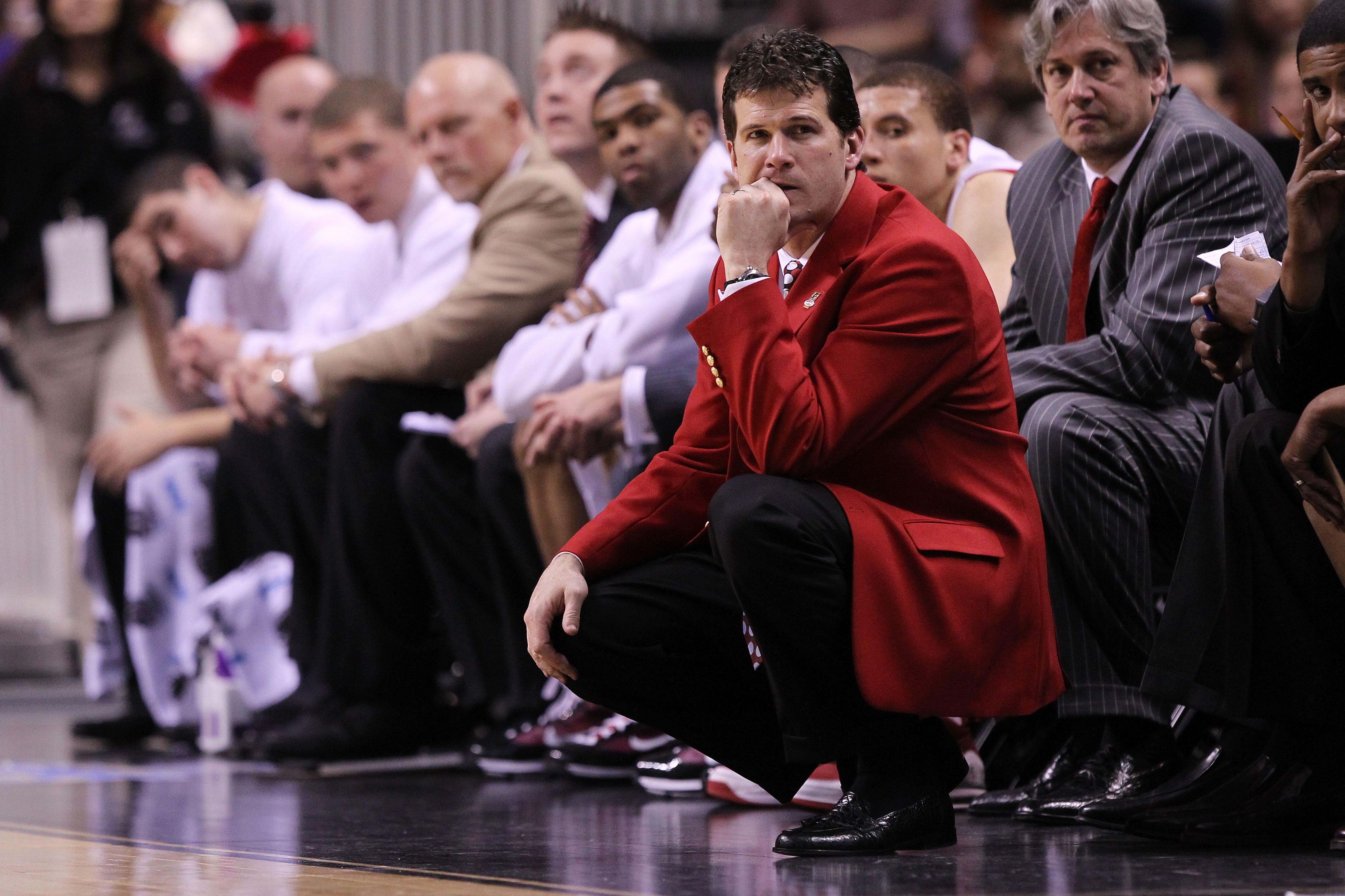 SAN JOSE, CA - MARCH 20:  Head coach Steve Alford of the New Mexico Lobos watches game action against the Washington Huskies in the second round of the 2010 NCAA men's basketball tournament at HP Pavilion on March 20, 2010 in San Jose, California.  (Photo