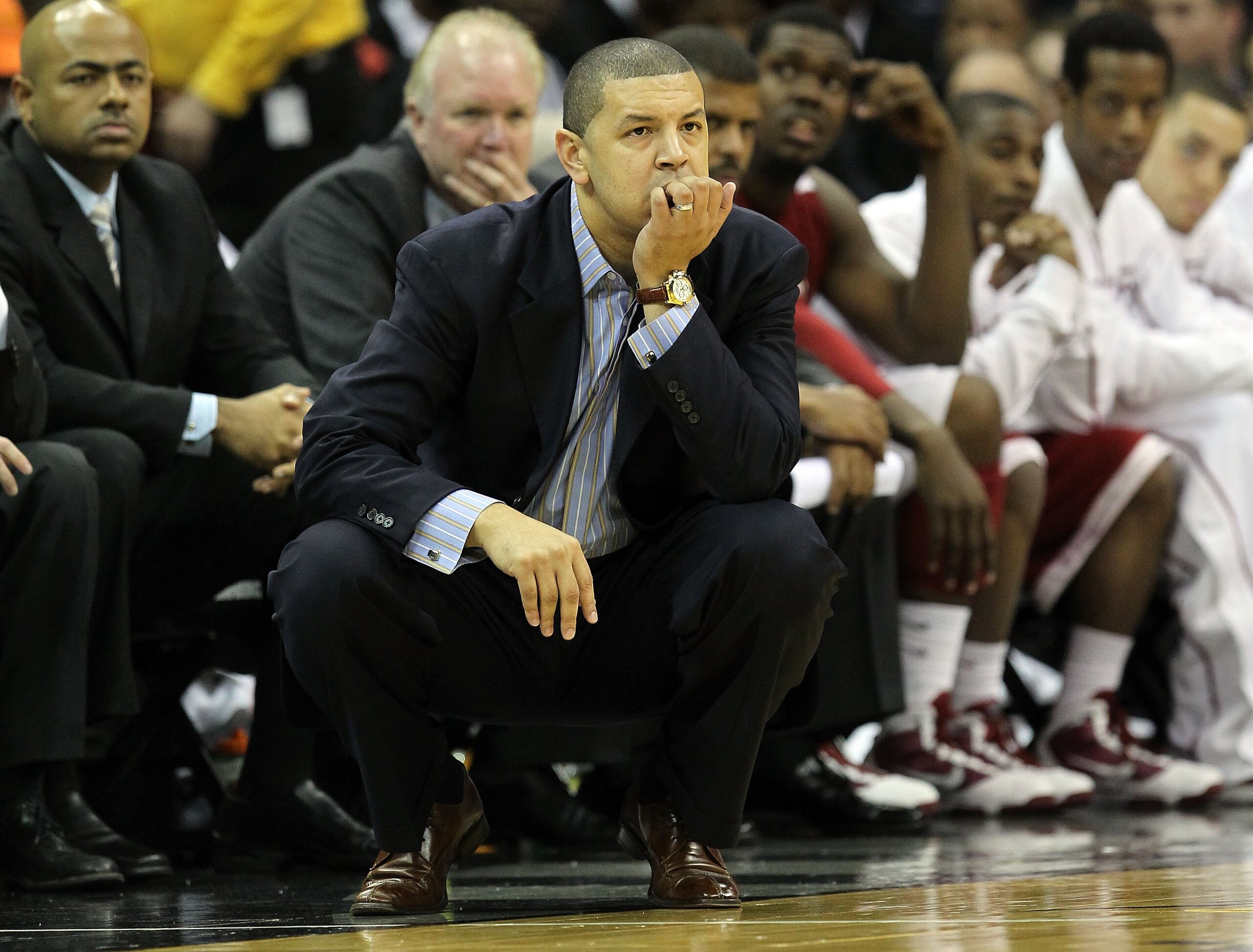 KANSAS CITY, MO - MARCH 10: Head coach Jeff Capel of the Oklahoma Sooners looks on from the sideline in the first half against the Oklahoma State Cowboys during the first round game of the 2010 Phillips 66 Big 12 Men's Basketball Tournament at the Sprint KANSAS CITY, MO - MARCH 10: Head coach Jeff Capel of the Oklahoma Sooners looks on from the sideline in the first half against the Oklahoma State Cowboys during the first round game of the 2010 Phillips 66 Big 12 Men's Basketball Tournament at the Sprint