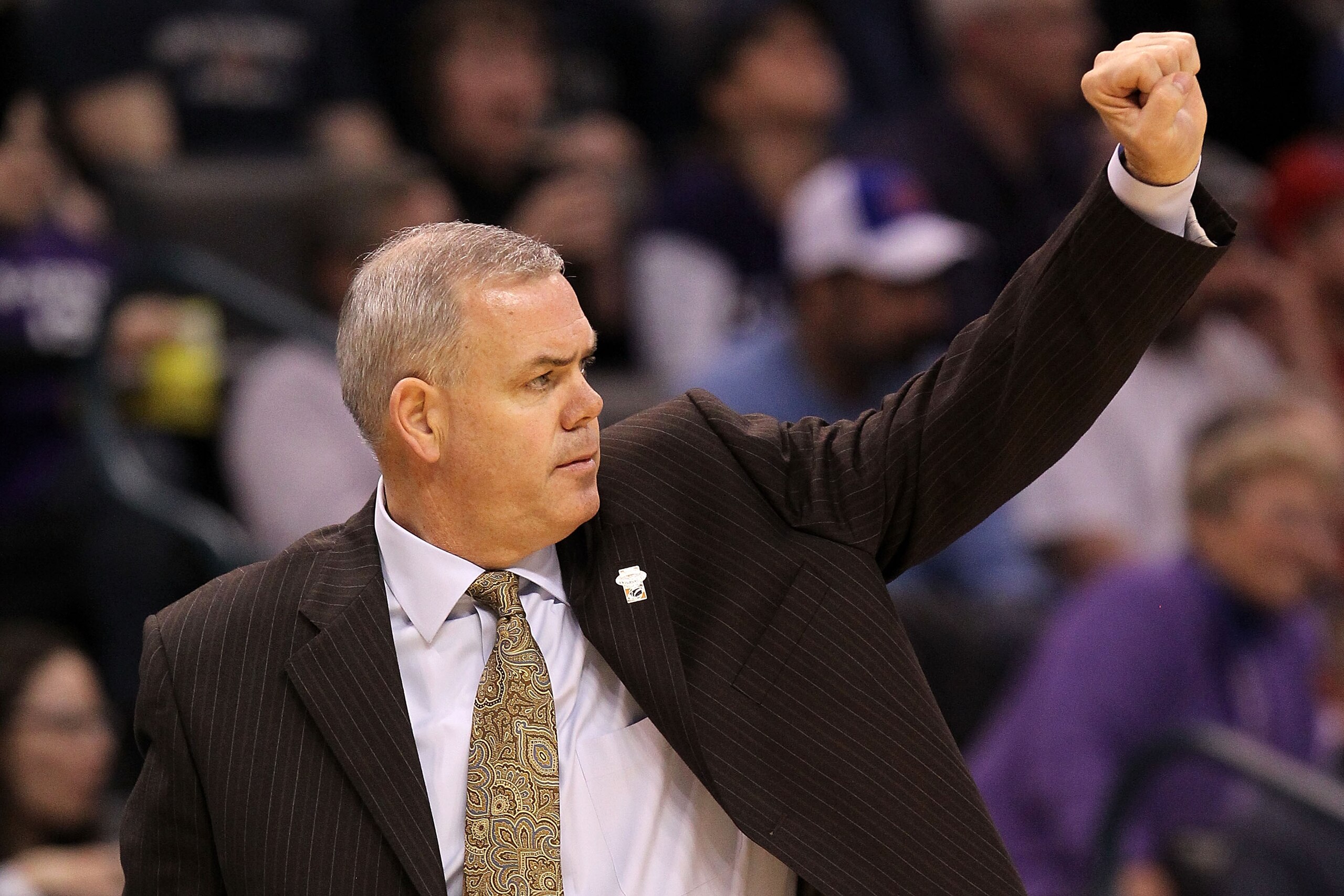 OKLAHOMA CITY - MARCH 20: Head coach Dave Rose of the Brigham Young Cougars gestures as he coaches against the Kansas State Wildcats during the second round of the 2010 NCAA men's basketball tournament at Ford Center on March 20, 2010 in Oklahoma City, O OKLAHOMA CITY - MARCH 20: Head coach Dave Rose of the Brigham Young Cougars gestures as he coaches against the Kansas State Wildcats during the second round of the 2010 NCAA men's basketball tournament at Ford Center on March 20, 2010 in Oklahoma City, O