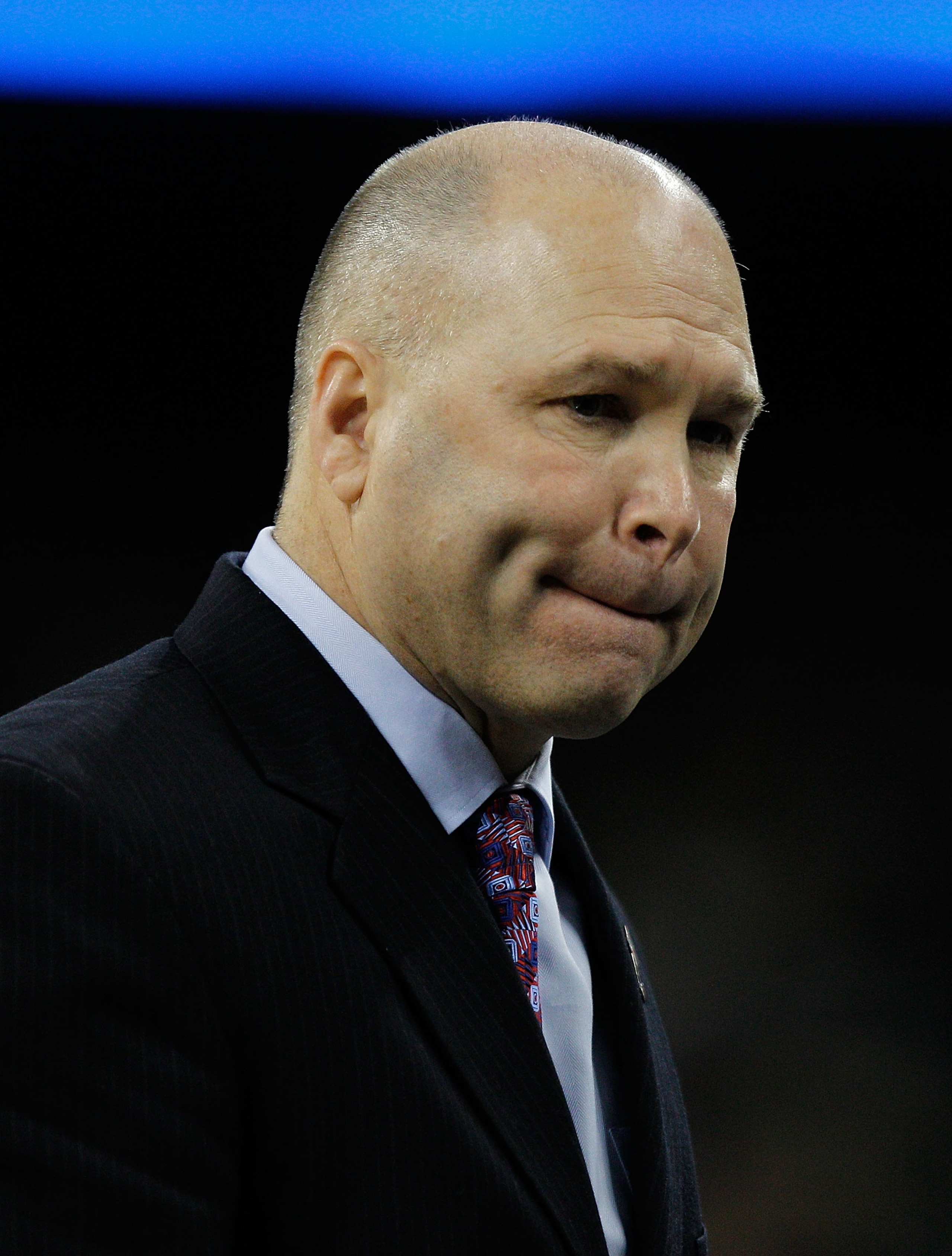 HOUSTON - MARCH 26: Head coach Randy Bennett of the St. Mary's Gaels reacts after talking to his team during a time-out against the Baylor Bears during the south regional semifinal of the 2010 NCAA men's basketball tournament at Reliant Stadium on March 2 HOUSTON - MARCH 26: Head coach Randy Bennett of the St. Mary's Gaels reacts after talking to his team during a time-out against the Baylor Bears during the south regional semifinal of the 2010 NCAA men's basketball tournament at Reliant Stadium on March 2
