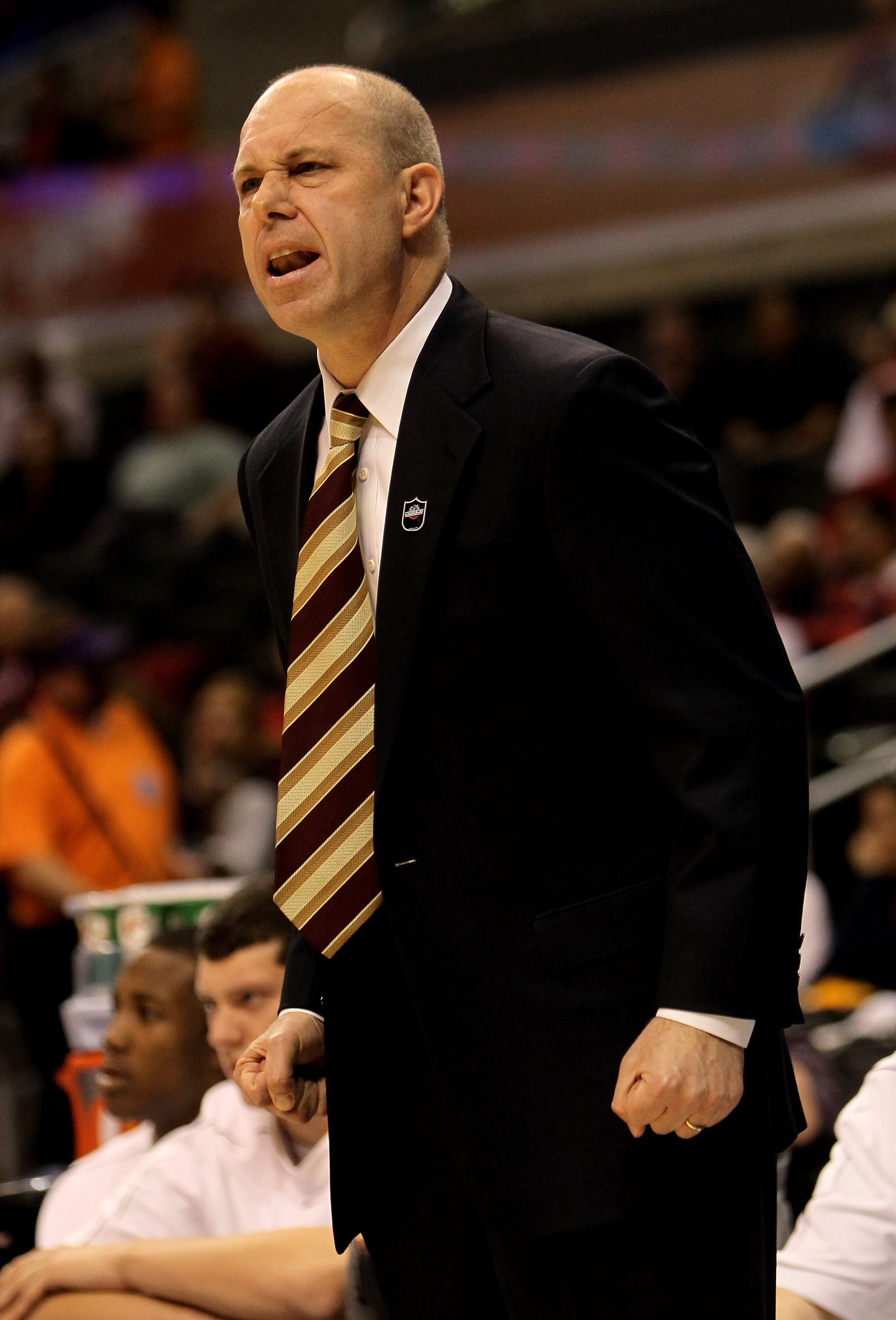 LOS ANGELES - MARCH 11: Head coach Herb Sendek of the Arizona State Sun Devils complains to the referees in the game with the Stanford Cardinal during the quarterfinals of the Pac-10 Basketball Tournament at Staples Center on March 11, 2010 in Los Angeles