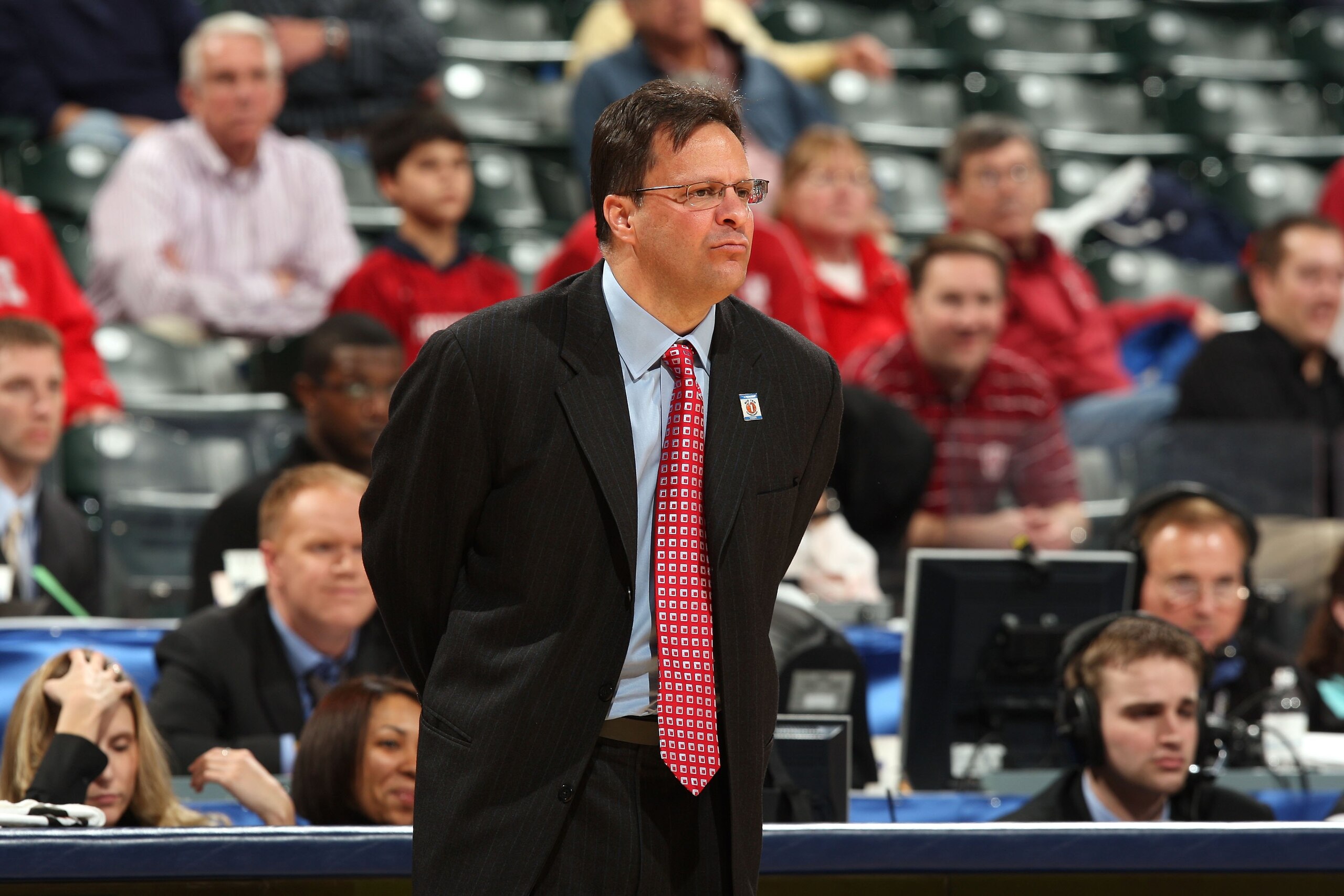 INDIANAPOLIS - MARCH 12: Head coach Tom Crean of the Indiana Hoosiers looks on agaisnt the Penn State Nittany Lions during the first round of the Big Ten Men's Basketball Tournament at Conseco Fieldhouse on March 12, 2009 in Indianapolis, Indiana. (Phot INDIANAPOLIS - MARCH 12: Head coach Tom Crean of the Indiana Hoosiers looks on agaisnt the Penn State Nittany Lions during the first round of the Big Ten Men's Basketball Tournament at Conseco Fieldhouse on March 12, 2009 in Indianapolis, Indiana. (Phot