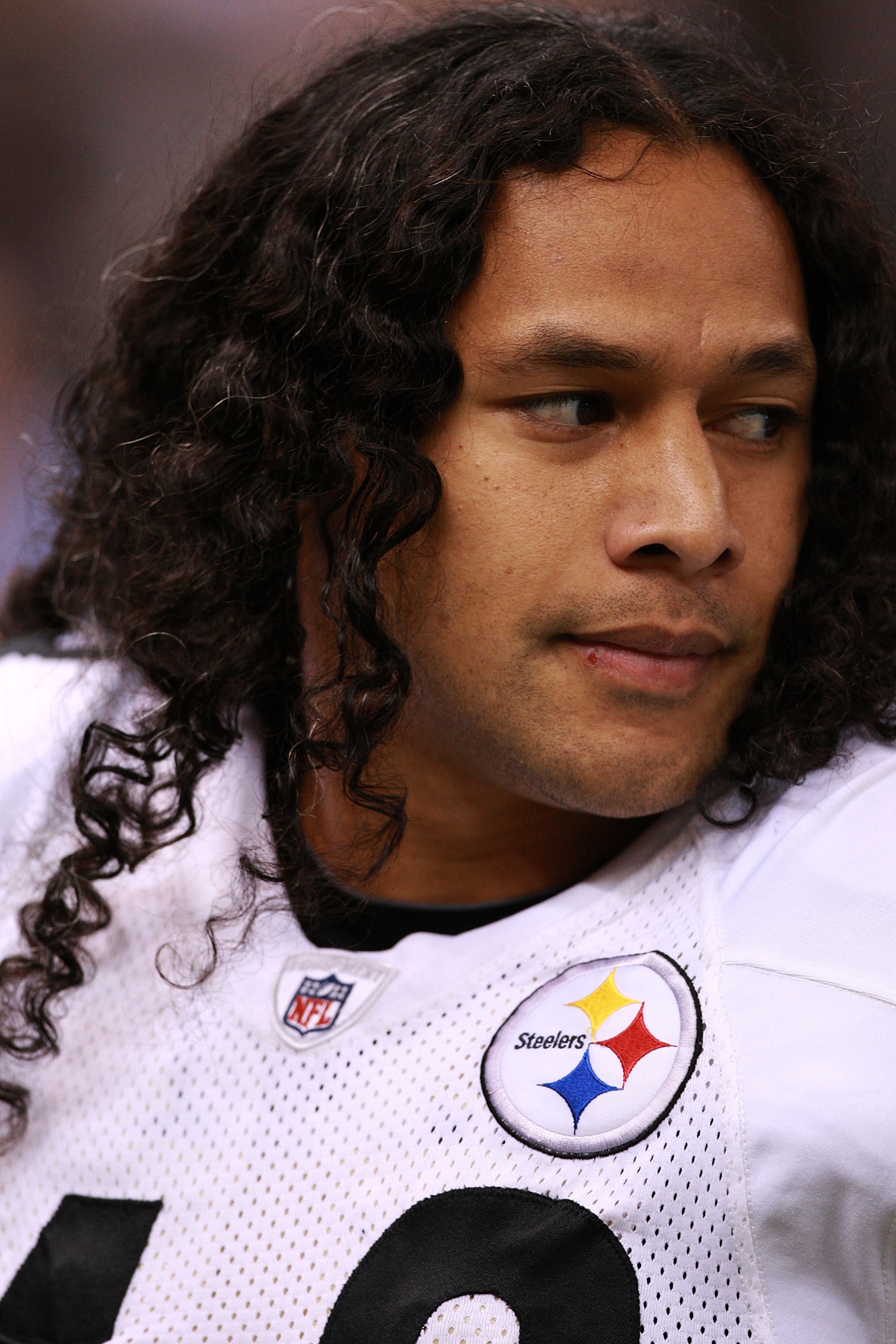 NEW ORLEANS - OCTOBER 31:  Troy Polamalu #43 of the Pittsburgh Steelers waits on the sideline before the game against the New Orleans Saints at Louisiana Superdome on October 31, 2010 in New Orleans, Louisiana.  The Saints won 20-10 over the Steelers.  (P