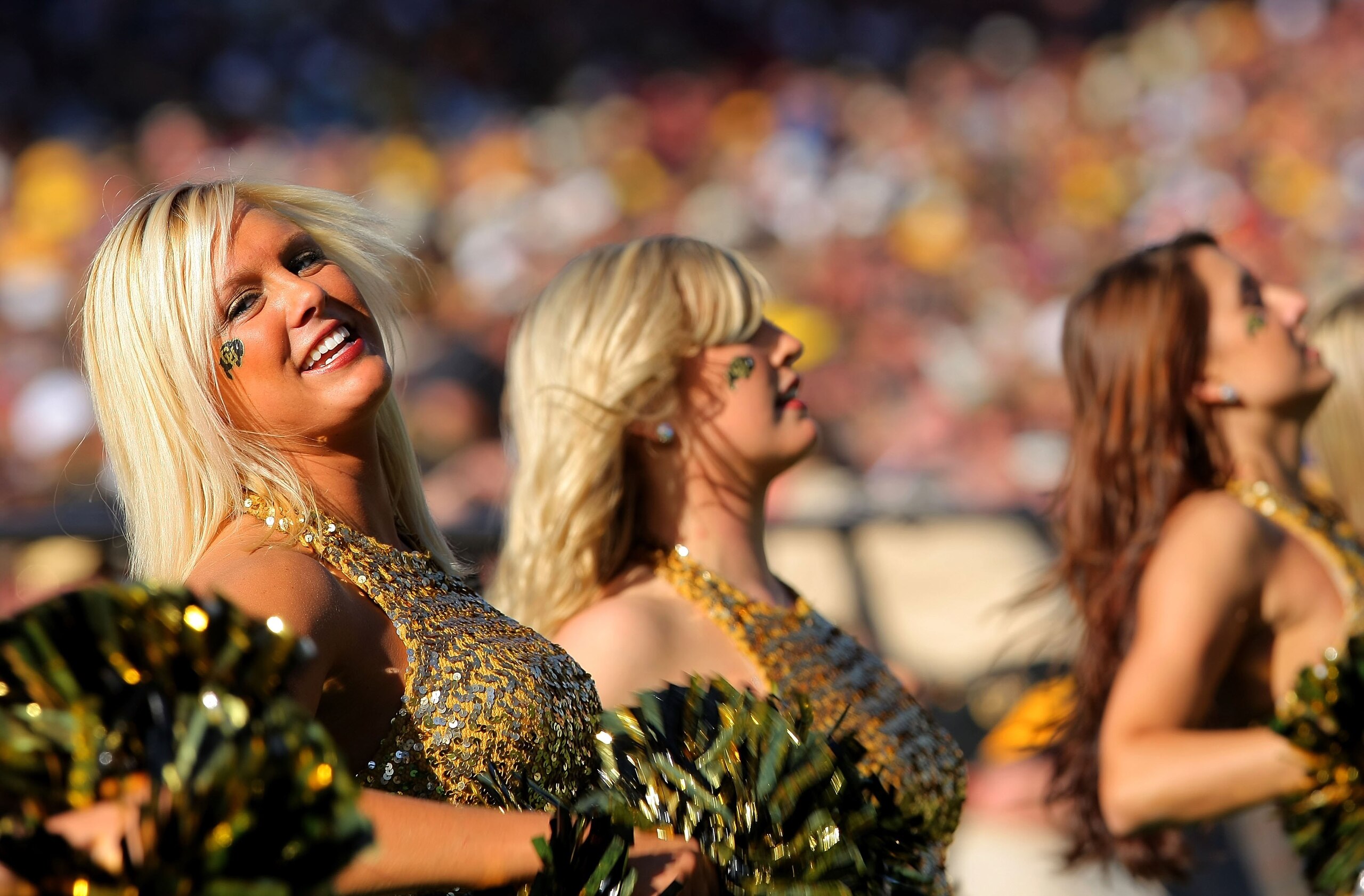 BOULDER, CO - NOVEMBER 07:  Members of the Colorado Buffaloes dance team perform as the Buffs face the Texas A&M Aggies during NCAA college football action at Folsom Field on November 7, 2009 in Boulder, Colorado. Colorado defeated Texas A&M 35-34.  (Phot