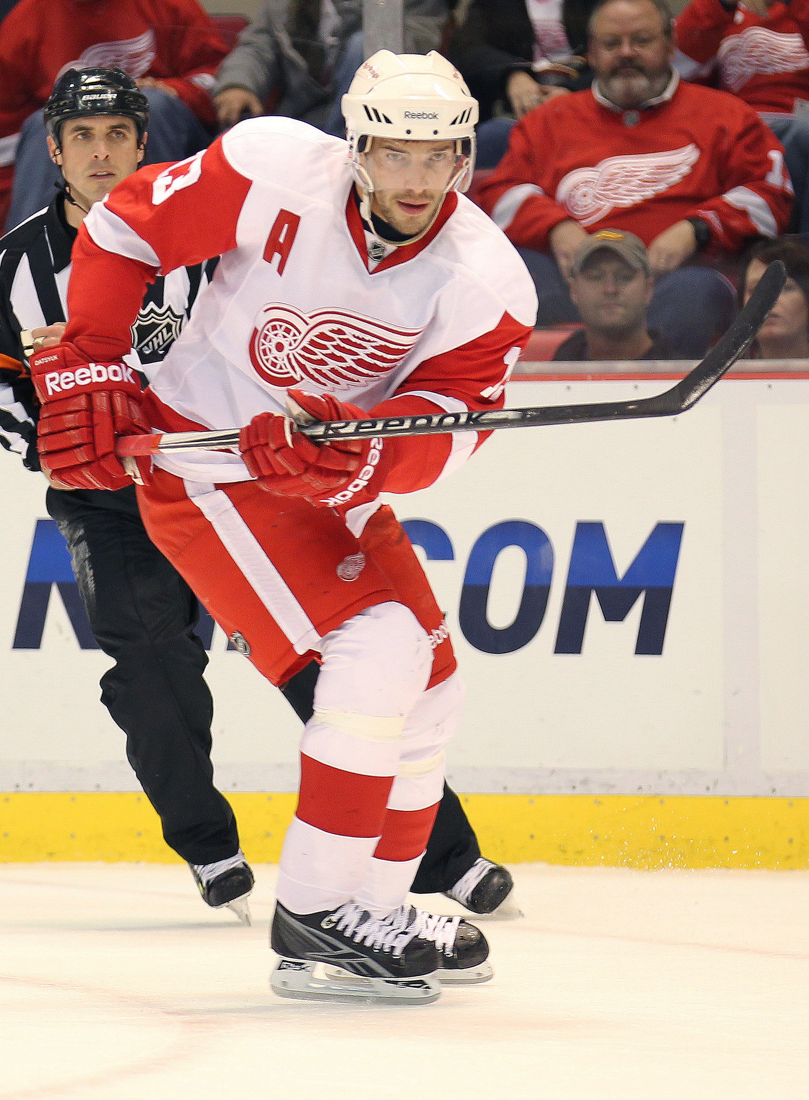 DETROIT,MI - OCTOBER 30:  Pavel Datsyuk #13 of the Detroit Red Wings skates in a game against the Nashville Predators on October 30,2010 at the Joe Louis Arena in Detroit , Michigan. The Wings defeated the Predators 5-2. (Photo by Claus Andersen/Getty Ima