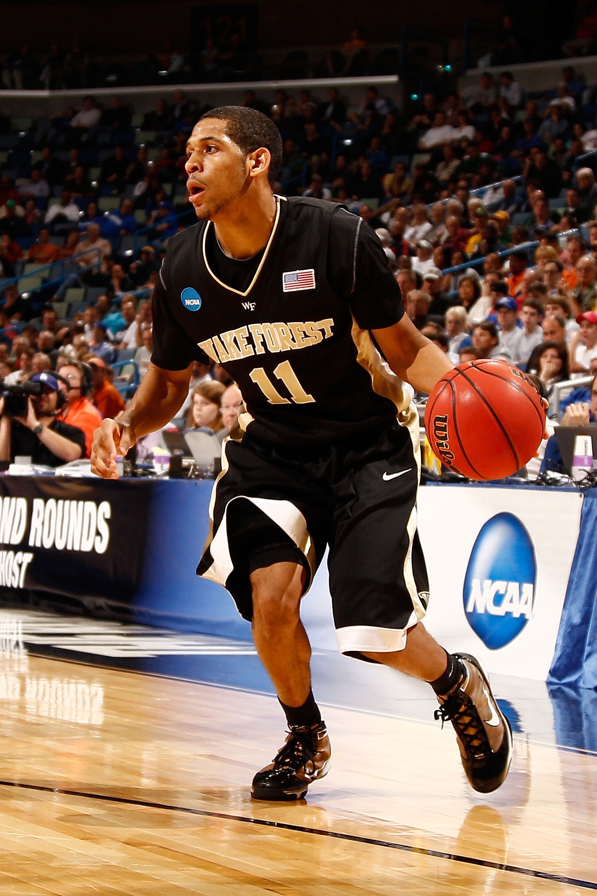 NEW ORLEANS - MARCH 18:  C.J. Harris #11 of the Wake Forest Demon Deacons during the game against the Texas Longhorns during the first round of the 2010 NCAA menï¿½s basketball tournament at the New Orleans Arena on March 18, 2010 in New Orleans, Louisiana.