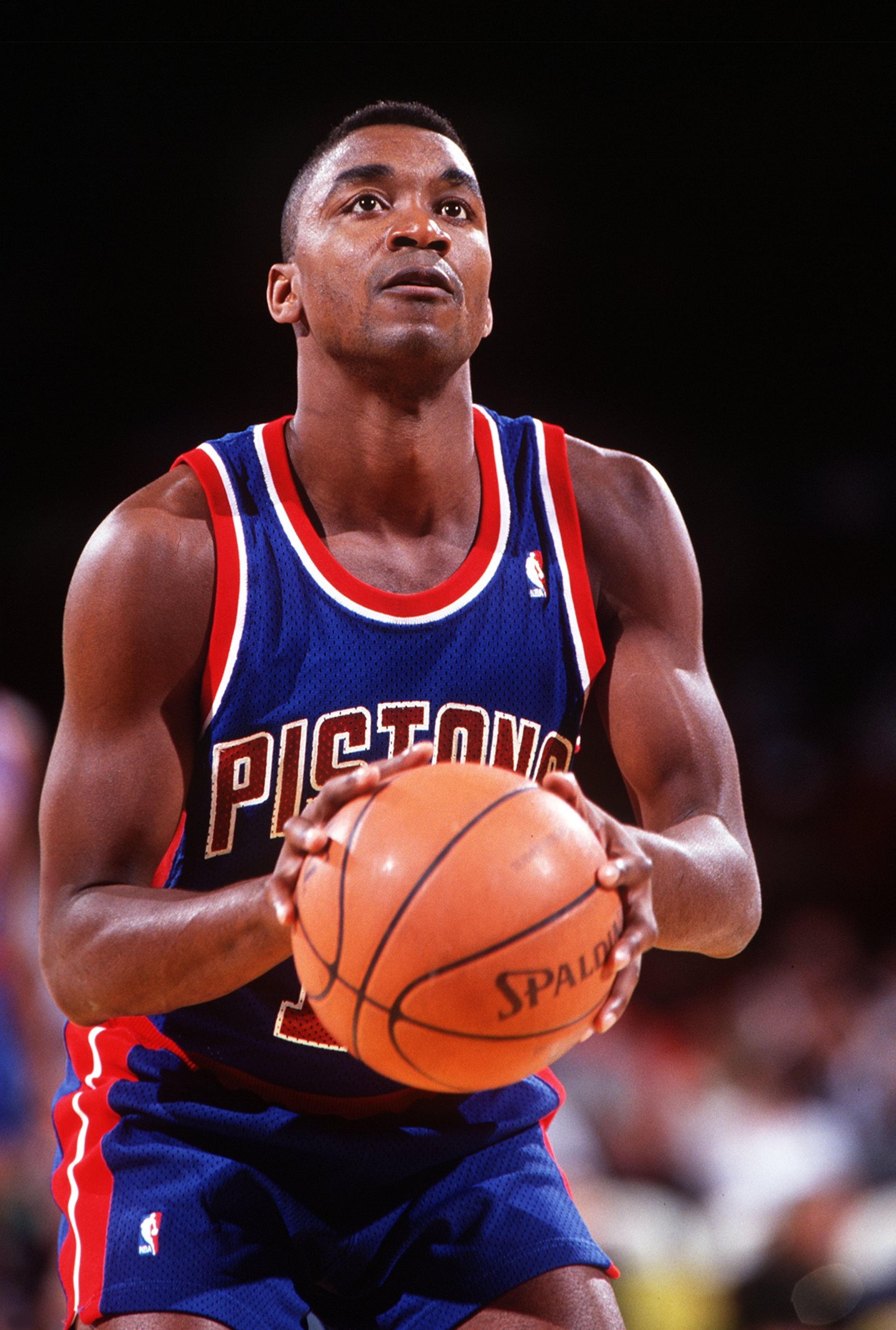11 May 1994: DETROIT POINT GUARD ISIAH THOMAS AT FREE THROW LINE DURING THE PISTONS GAME AT THE DENVER NUGGETS. 11 May 1994: DETROIT POINT GUARD ISIAH THOMAS AT FREE THROW LINE DURING THE PISTONS GAME AT THE DENVER NUGGETS.