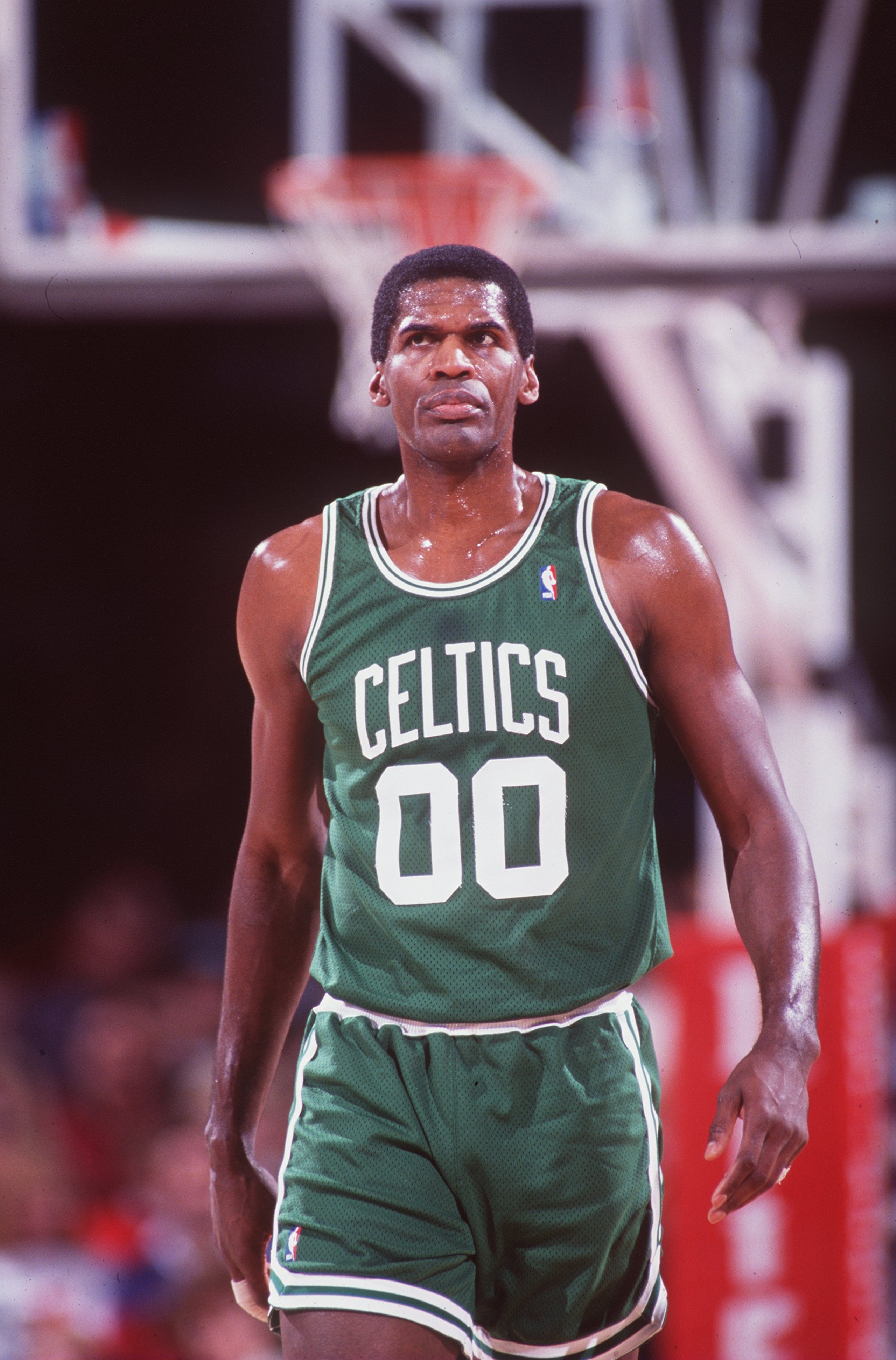 1992: Center Robert Parish of the Boston Celtics walks up court during the Celtics versus Denver Nuggets game in Denver, Colorado. Mandatory Credit: Tim DeFrisco/ALLSPORT 1992: Center Robert Parish of the Boston Celtics walks up court during the Celtics versus Denver Nuggets game in Denver, Colorado. Mandatory Credit: Tim DeFrisco/ALLSPORT