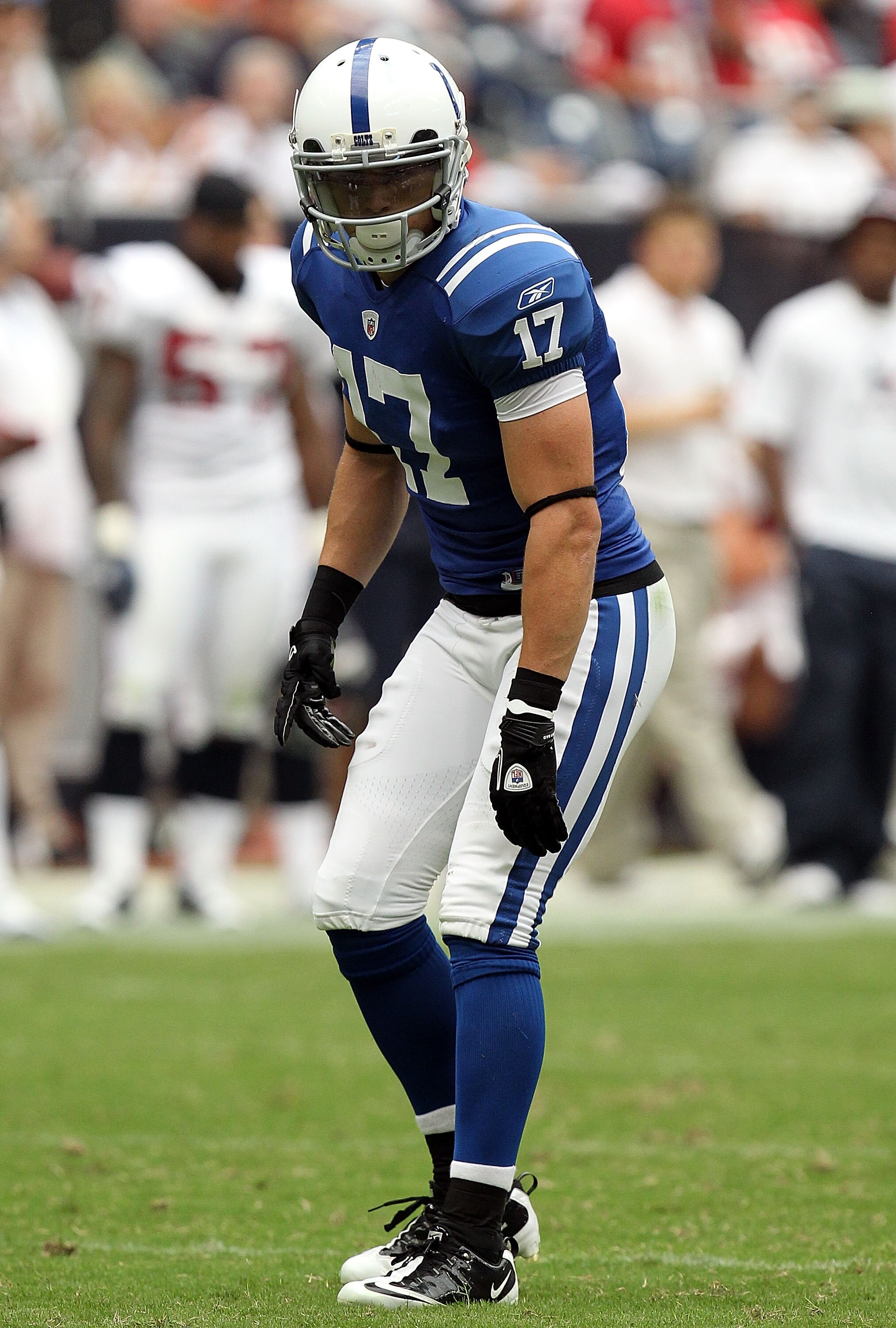 HOUSTON - SEPTEMBER 12:  Wide receiver Austin Collie #17 of the Indianapolis Colts at Reliant Stadium on September 12, 2010 in Houston, Texas.  (Photo by Ronald Martinez/Getty Images)
