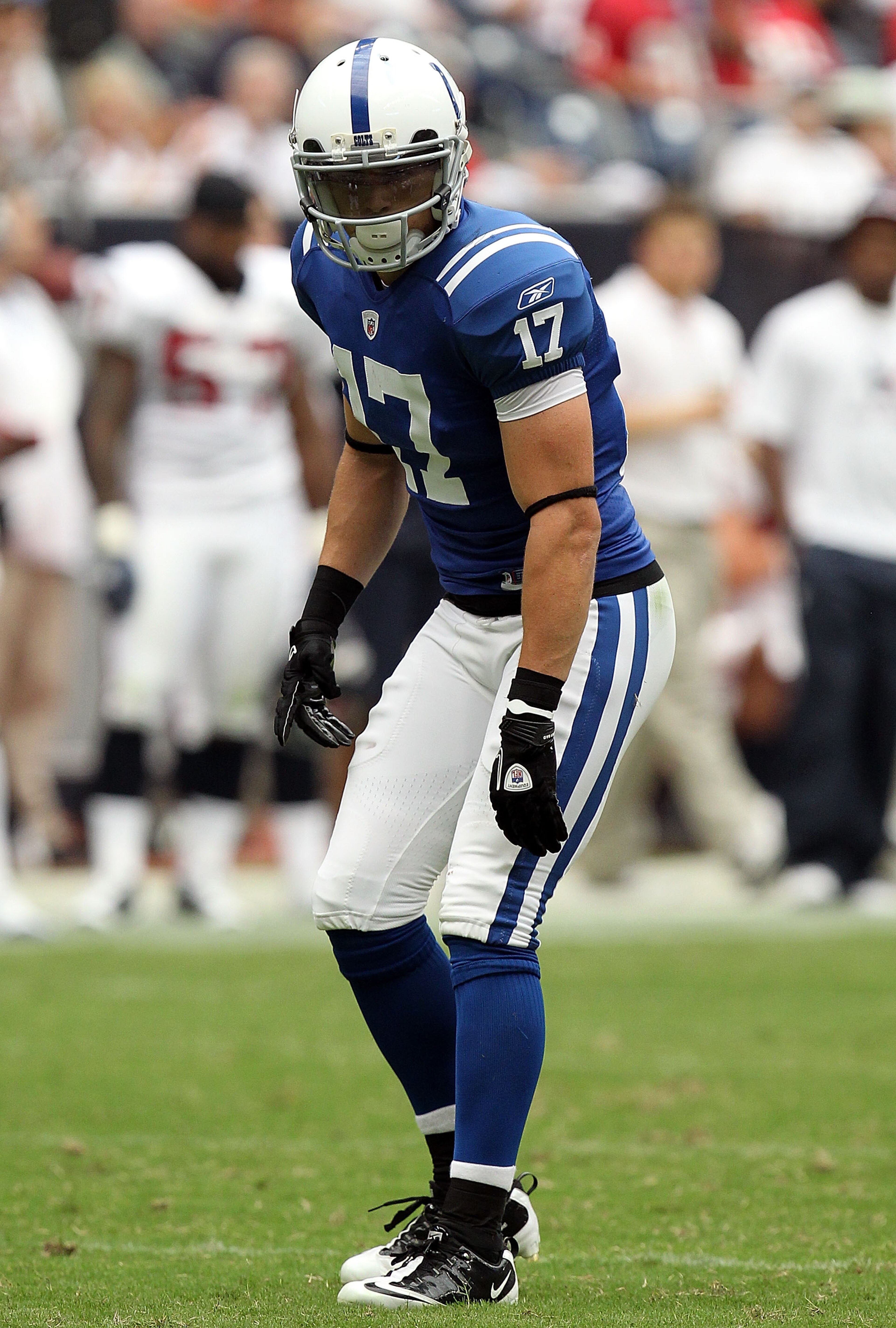 HOUSTON - SEPTEMBER 12:  Wide receiver Austin Collie #17 of the Indianapolis Colts at Reliant Stadium on September 12, 2010 in Houston, Texas.  (Photo by Ronald Martinez/Getty Images)