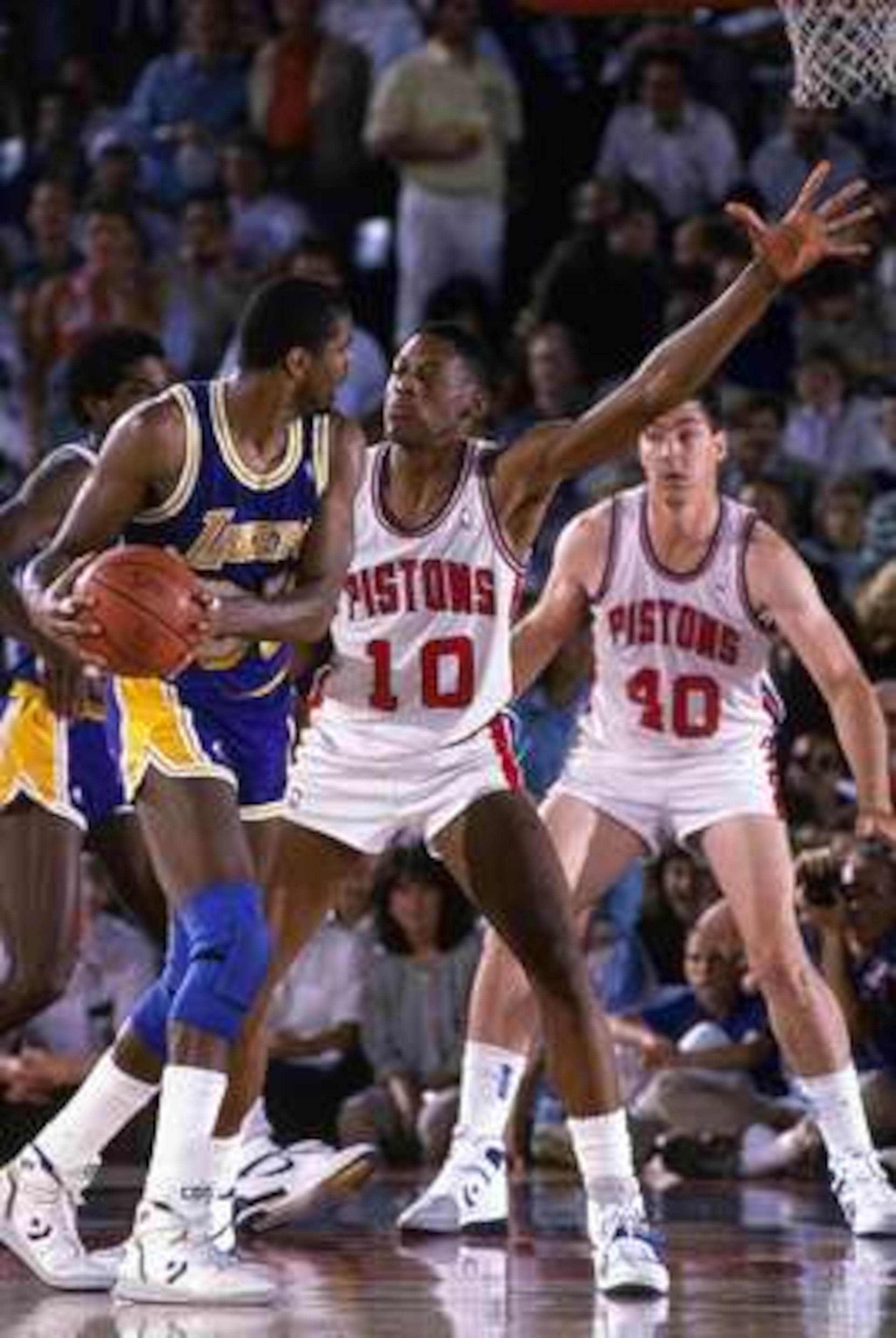 Rodman covering Magic Johnson when The Worm played for the Pistons