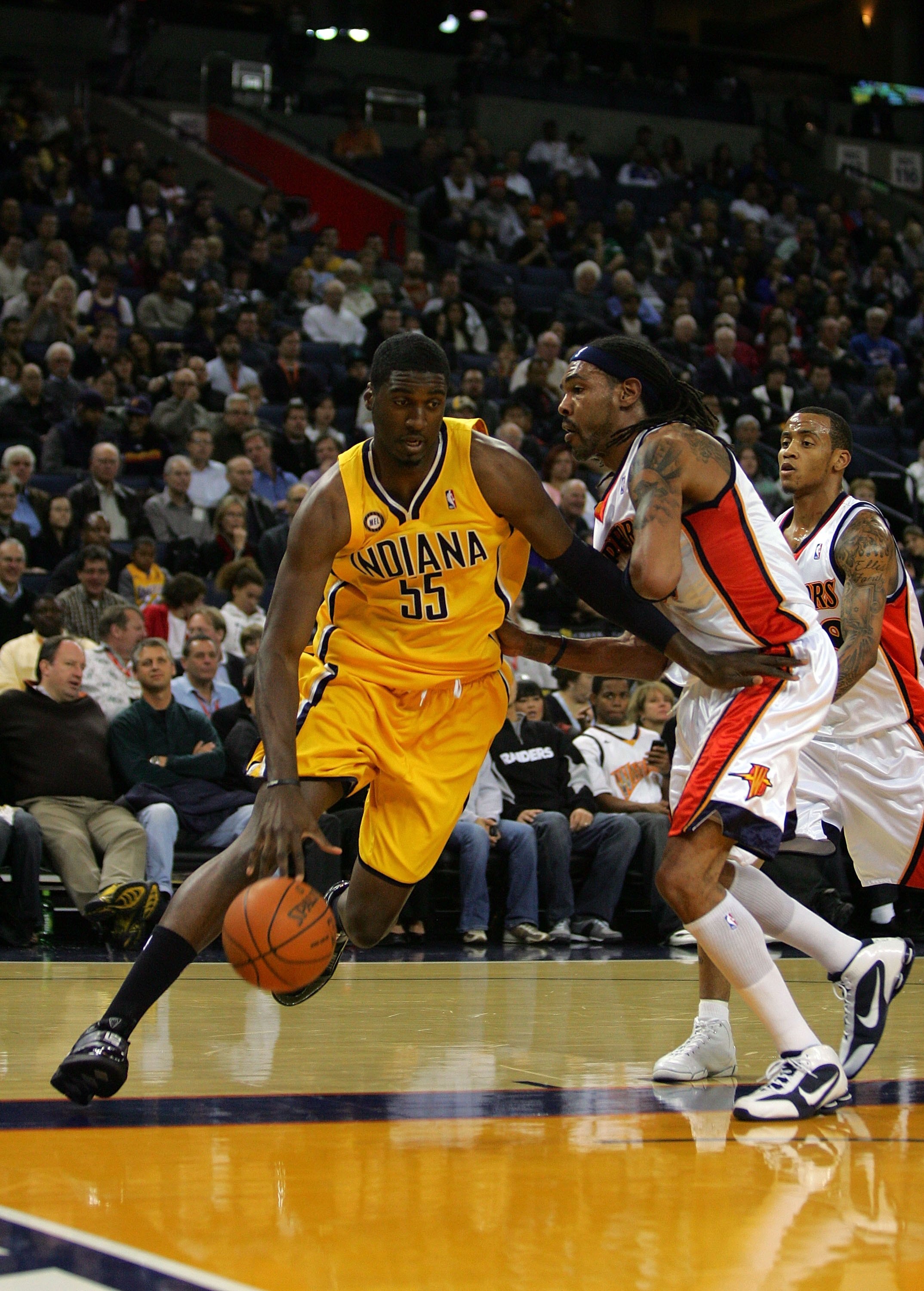OAKLAND, CA - NOVEMBER 30:  Roy Hibbert #55 of the Indiana Pacers in action during their game against the Golden State Warriors at Oracle Arena on November 30, 2009 in Oakland, California. NOTE TO USER: User expressly acknowledges and agrees that, by down