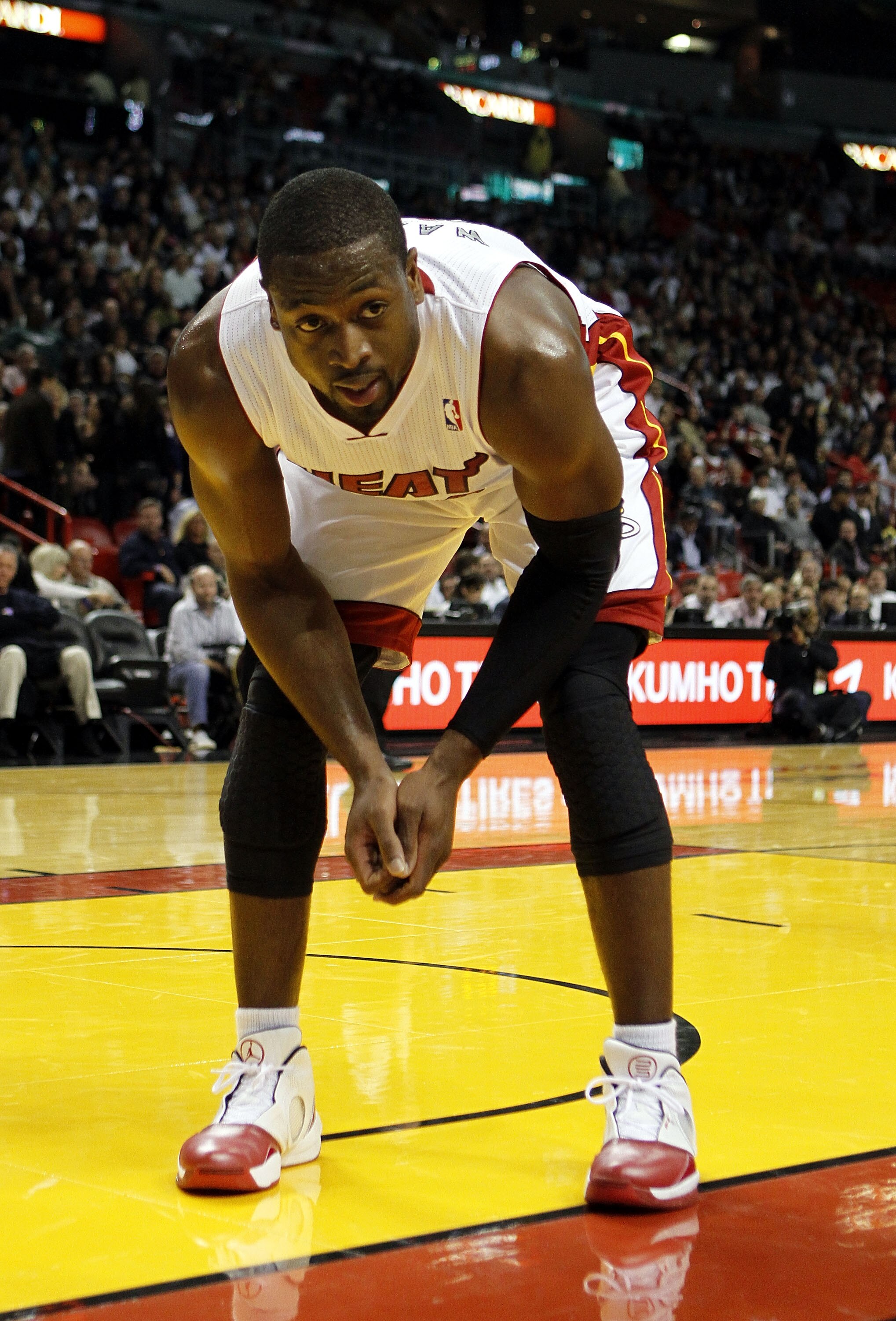 MIAMI - NOVEMBER 06:  Guard Dwyane Wade #3 of the Miami Heat plays  against the New Jersey Nets  at American Airlines Arena on November 6, 2010 in Miami, Florida. NOTE TO USER: User expressly acknowledges and agrees that, by downloading and or using this