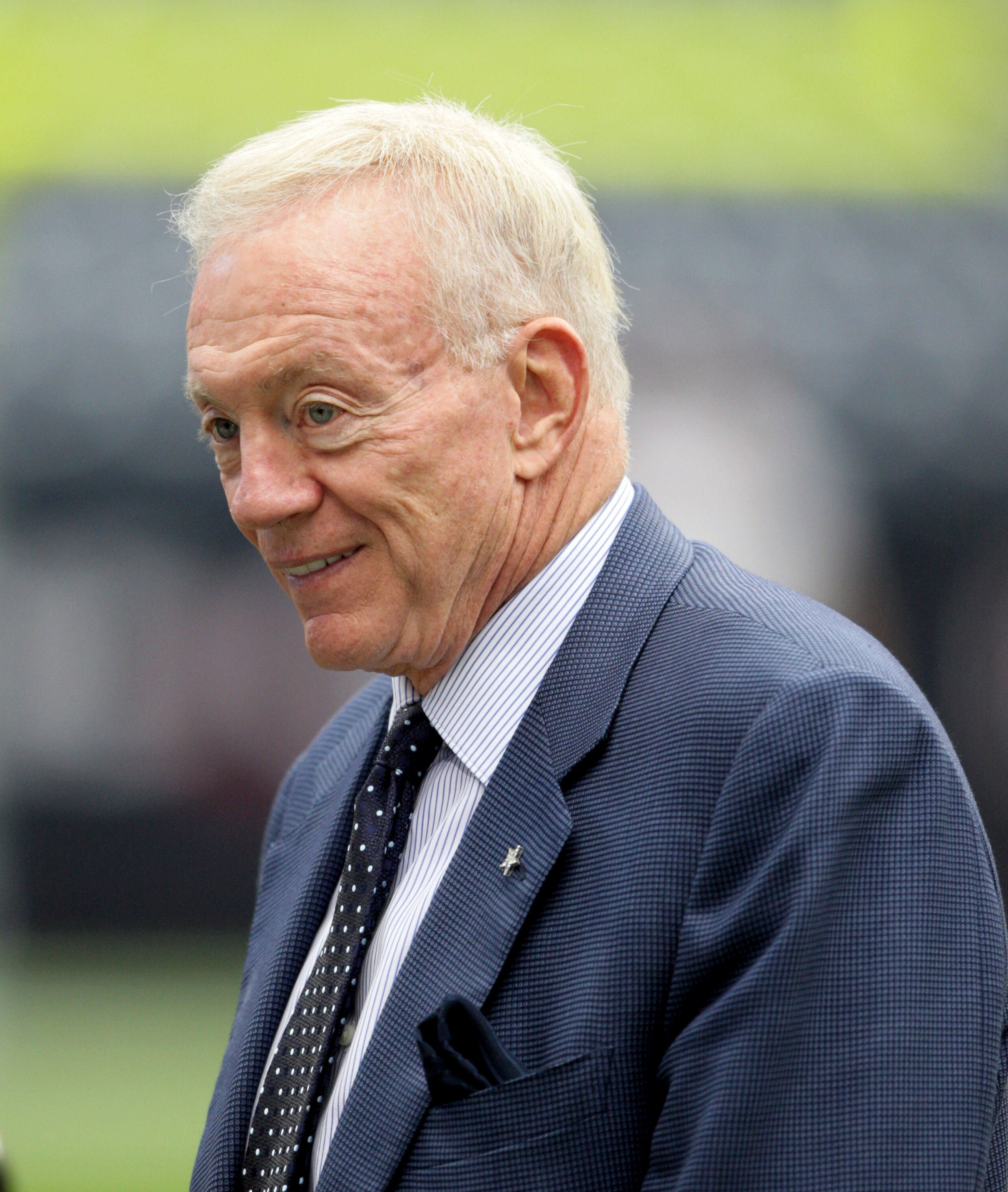 HOUSTON - SEPTEMBER 26:  Dallas Cowboys owner Jerry Jones walks on the field before a football game against the Houston Texans at Reliant Stadium on September 26, 2010 in Houston, Texas.  (Photo by Bob Levey/Getty Images)