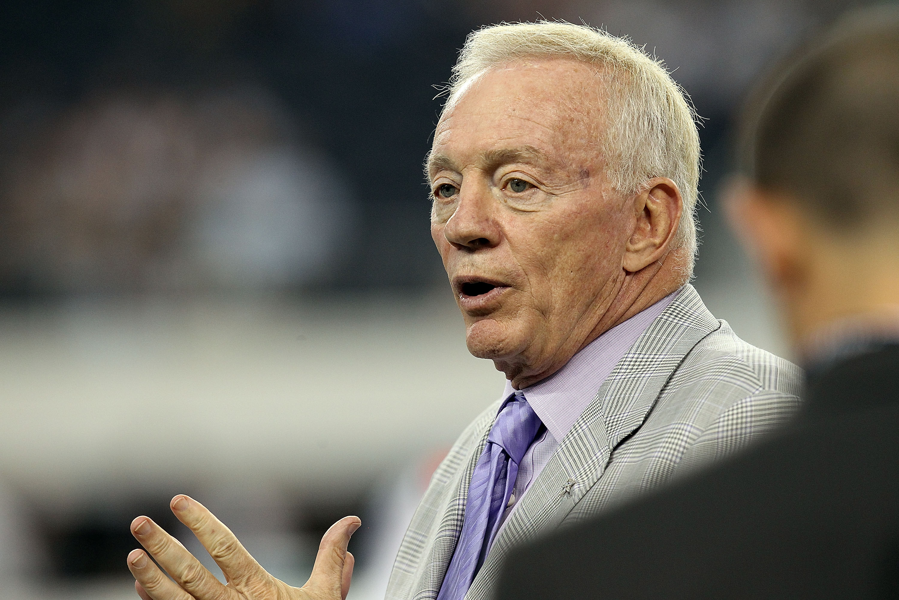 ARLINGTON, TX - SEPTEMBER 02:  Owner Jerry Jones of the Dallas Cowboys at Cowboys Stadium on  September 2, 2010 in Arlington, Texas.  (Photo by Ronald Martinez/Getty Images)