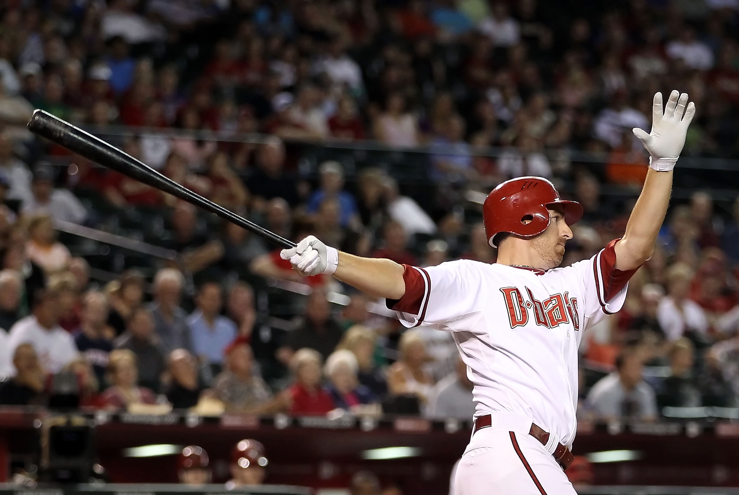 PHOENIX - SEPTEMBER 24:  Adam LaRoche #25 of the Arizona Diamondbacks bats against the Los Angeles Dodgers during the Major League Baseball game at Chase Field on September 24, 2010 in Phoenix, Arizona.  (Photo by Christian Petersen/Getty Images)