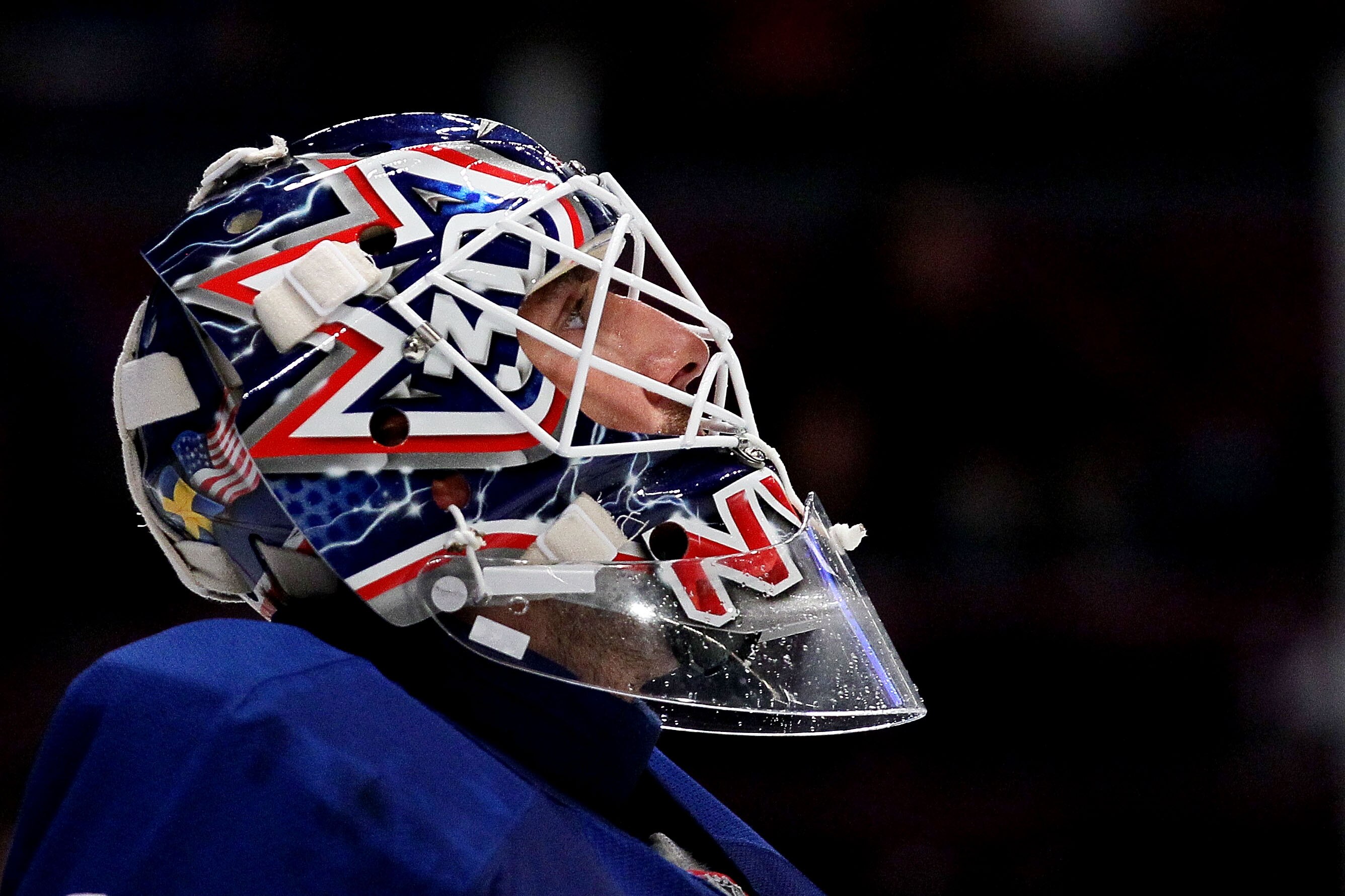 NEW YORK - OCTOBER 01: Goalkeeper Henrik Lundqvist #30  of the New York Rangers looks up after letting a goal through against the Ottawa Senators during their preseason game on October 1, 2010 at Madison Square Garden in New York City.  (Photo by Chris Mc